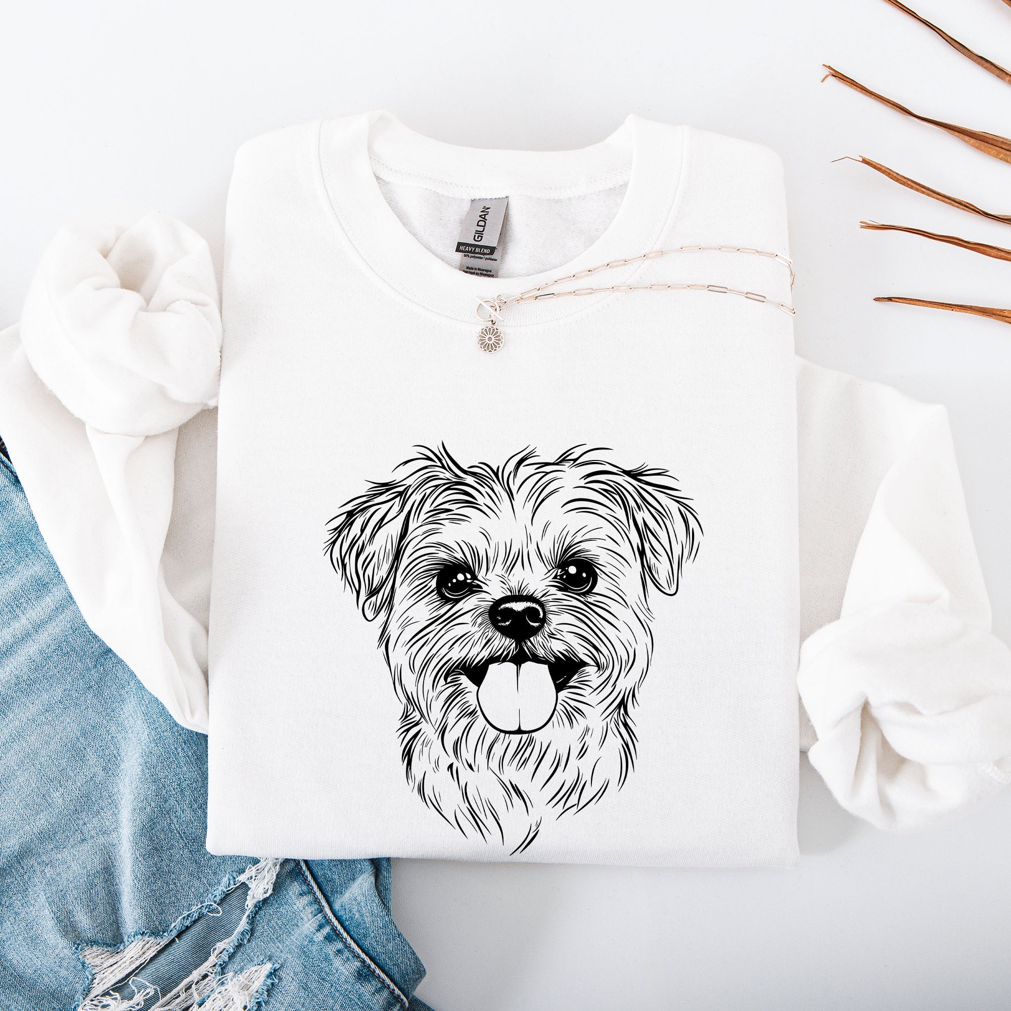 Maltese Dog Lover Pride And Breed Inspired Hand Lettered Illustration Sweatshirt