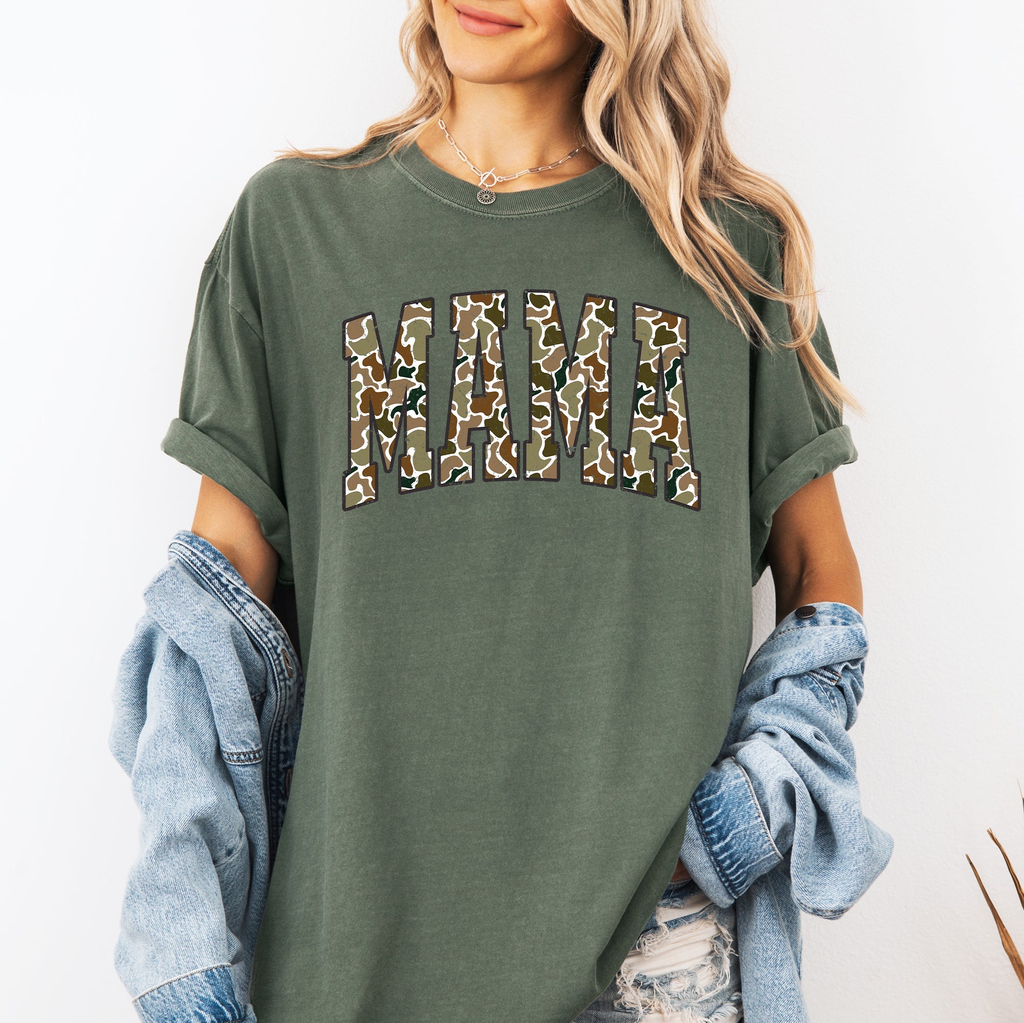 Mama Camo Camouflage Hunting Retro Mother's Day Limited Edition Comfort Colors Tee