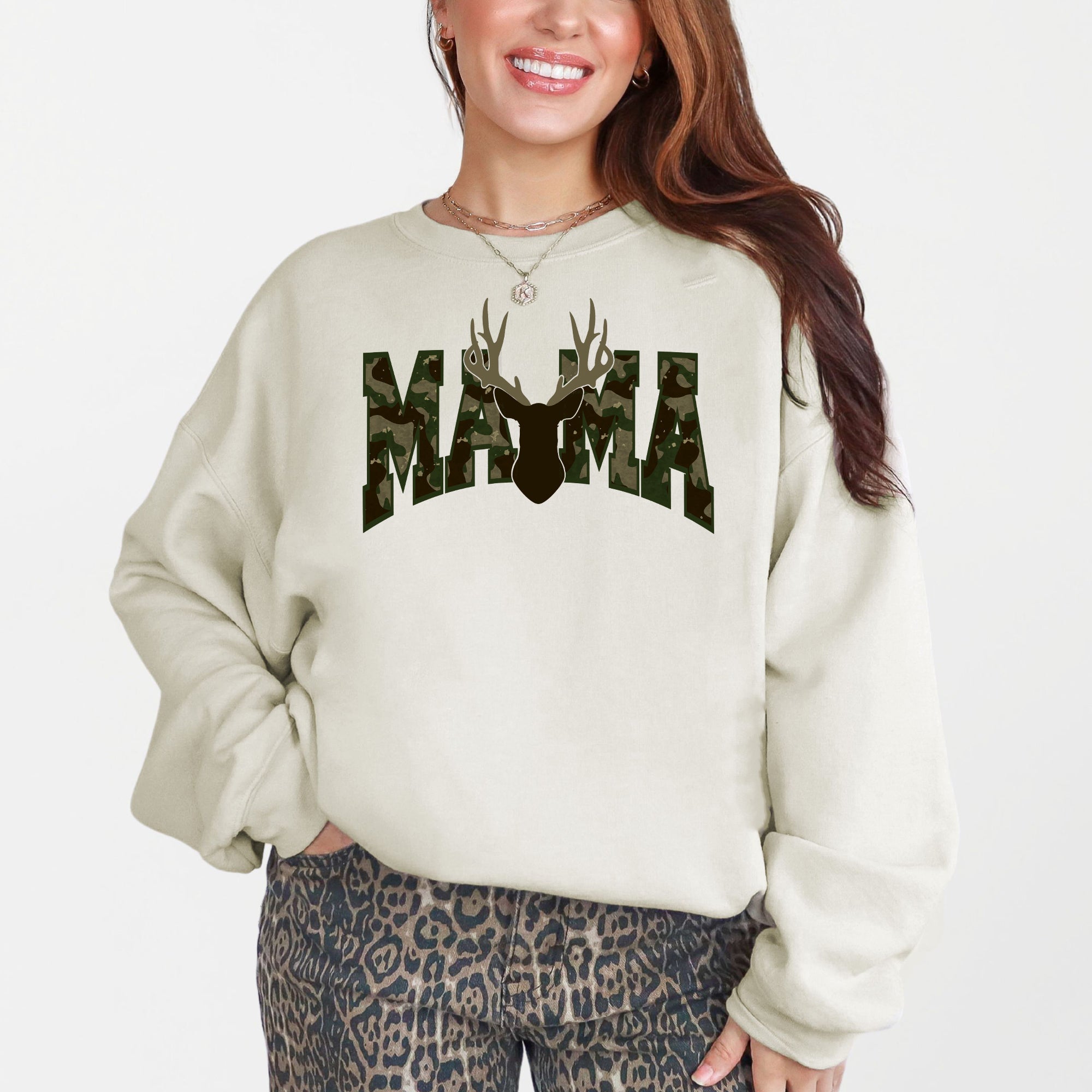 Mama Camo Deer Hunting Retro Mother's Day Outdoor Adventure Edition Cozy Sweatshirt
