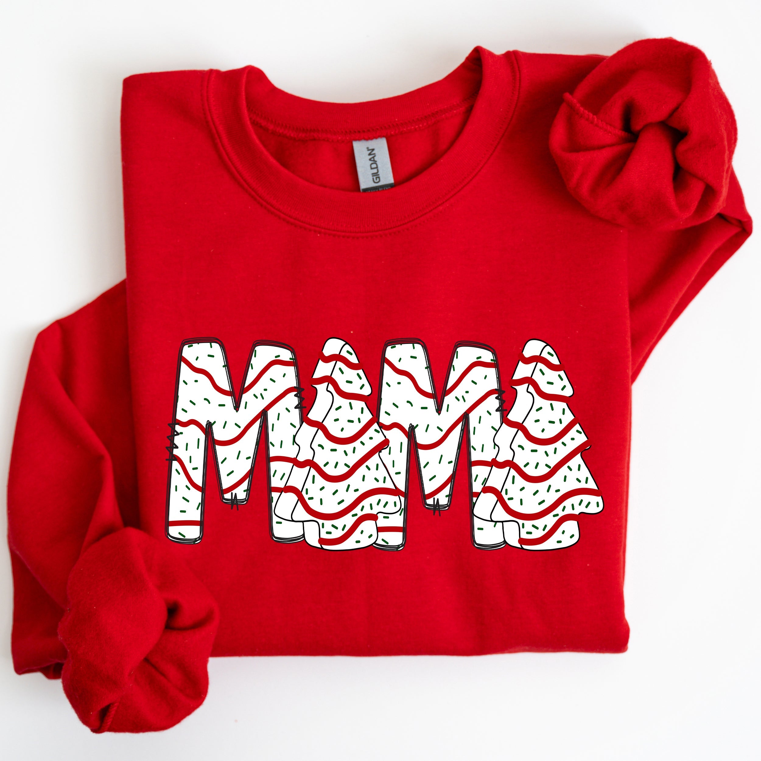 Mama Christmas Cake Santa Winter Snow Varsity Retro Vintage Limited Edition Sweatshirt