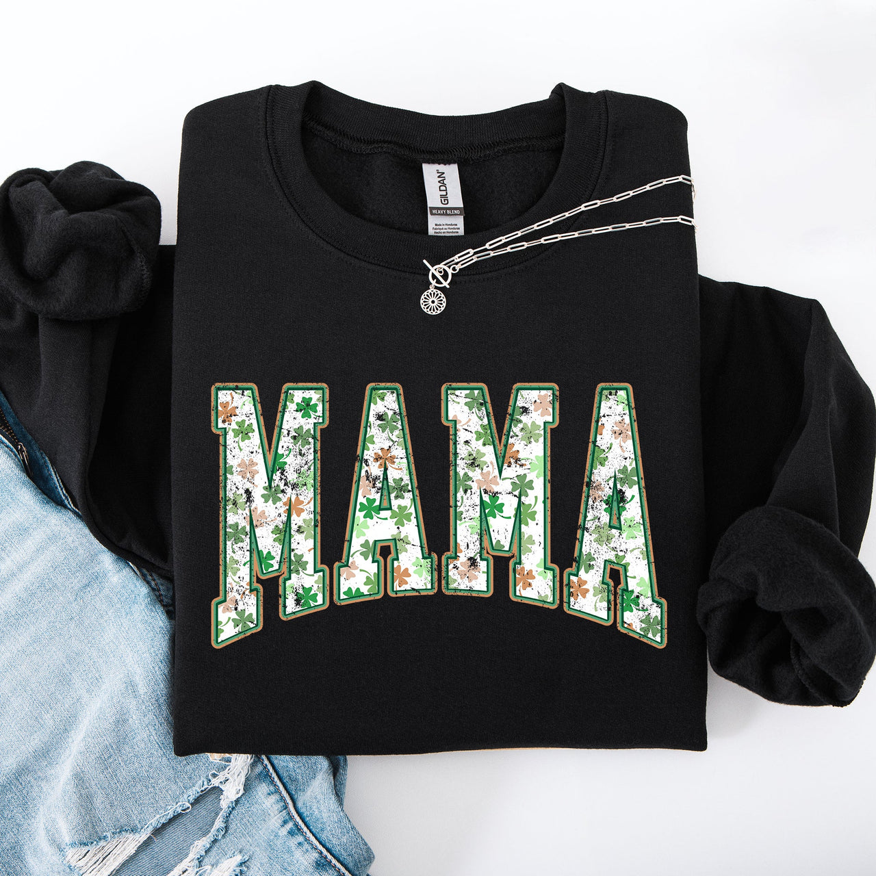 Mama Colorful Shamrocks St Patrick's Day Leprechaun Clover Lucky Celebration Sweatshirt