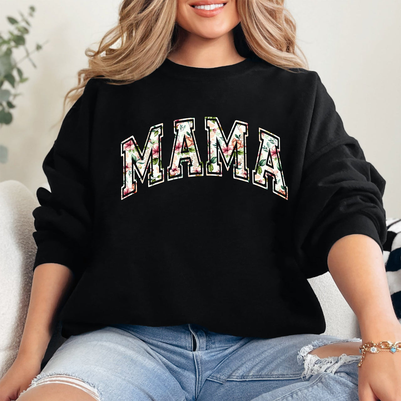 Mama Floral Chinoiserie Coquette Varsity Mother's Day Limited Edition Sweatshirt