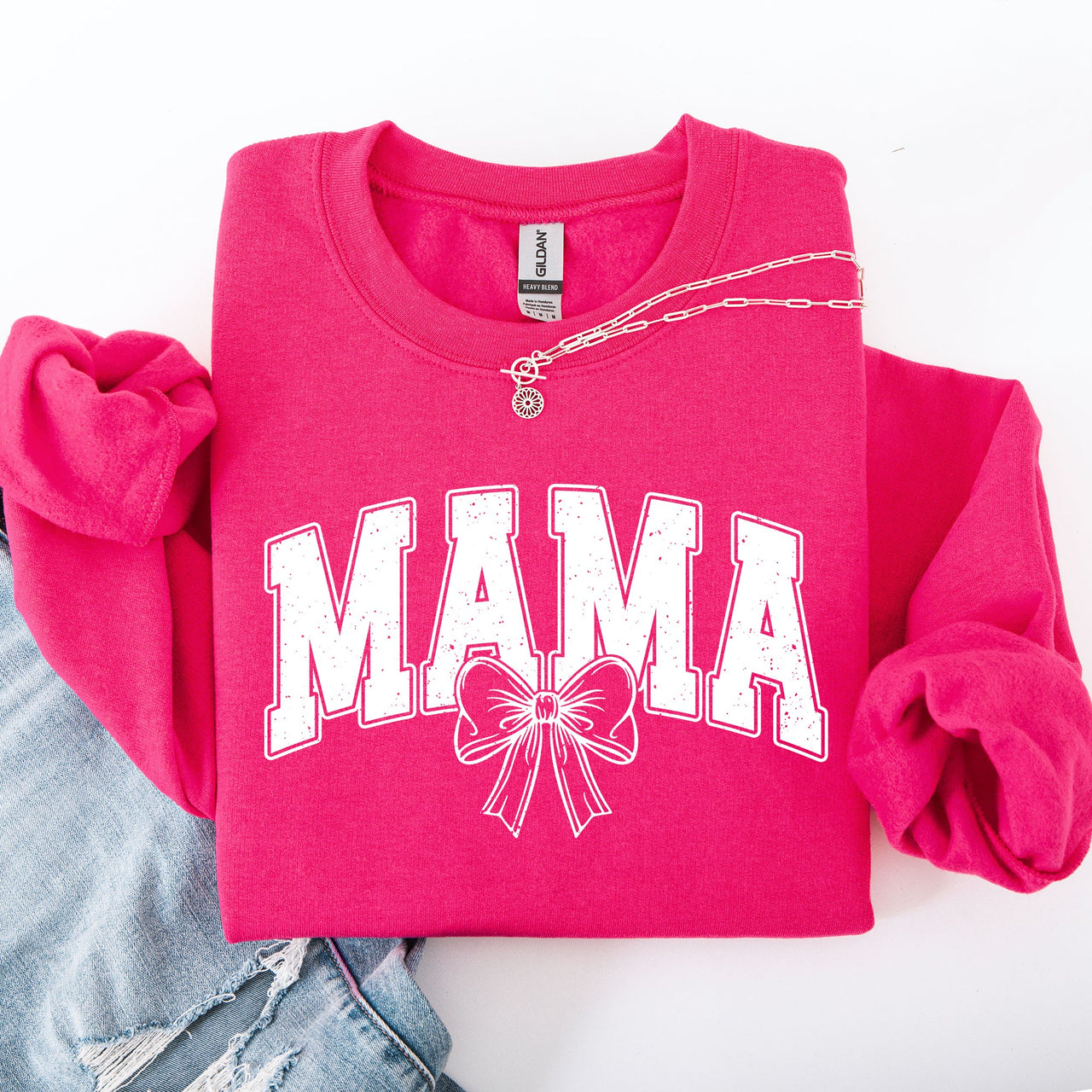Mama, Green Bow, St Patrick's Day, Shamrock, Clover, Lucky, Leprechaun Sweatshirt