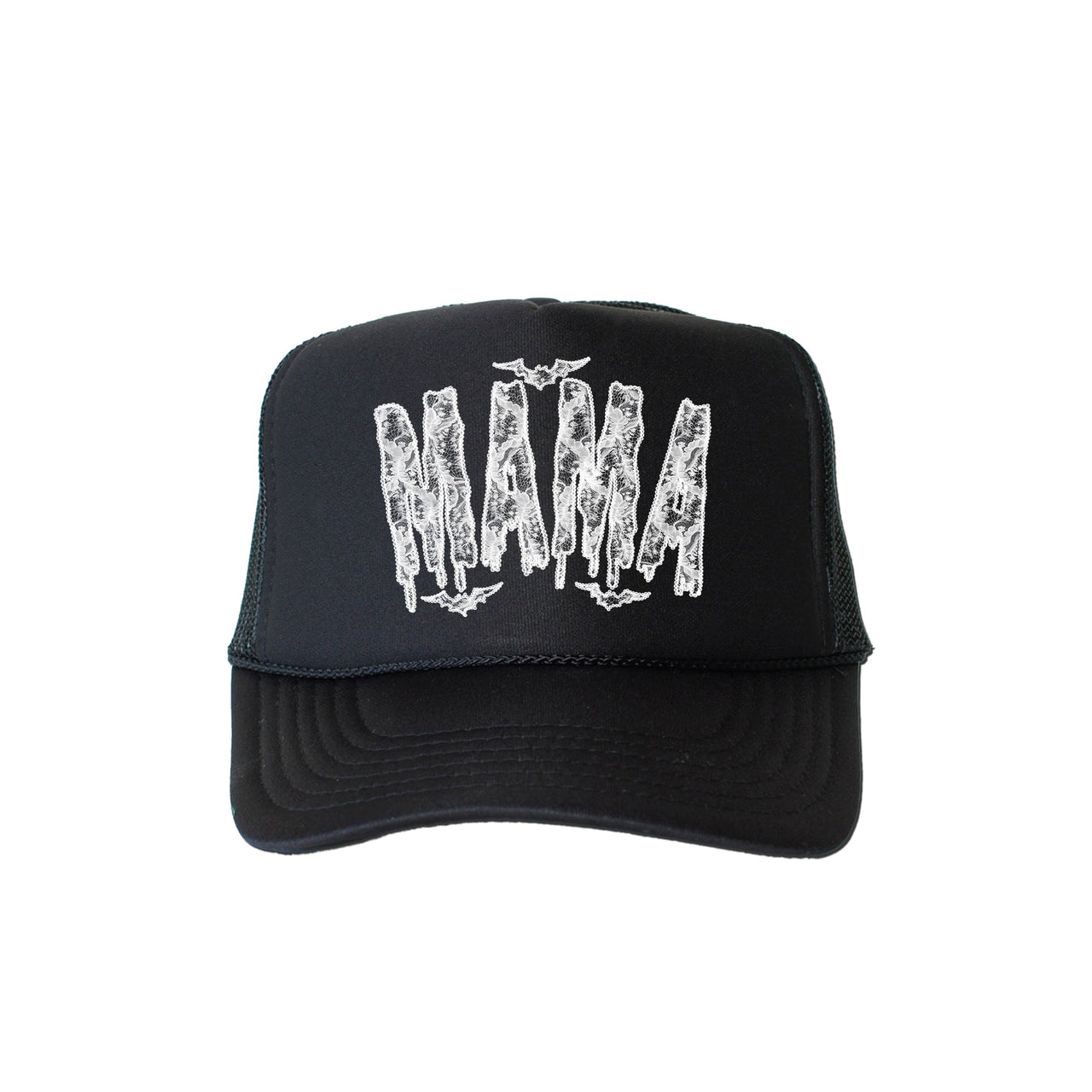 Mama Halloween Faux Lace Spooky Sass Party Ready Ghoulish Glam Statement For Halloween Lovers Trucker Hat