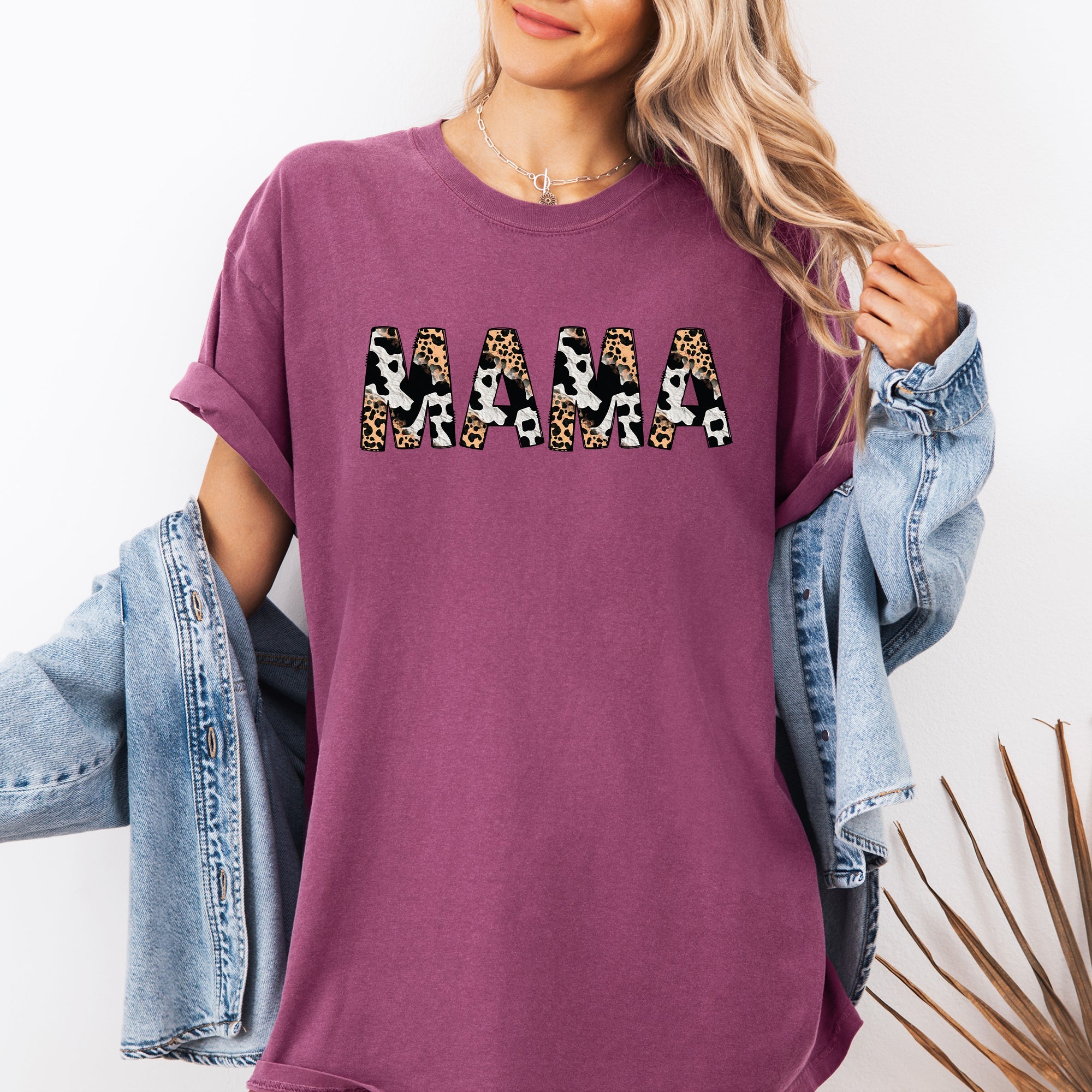 Mama Leopard Cow Print Classic Animal Mother's Day Limited Edition Collection Comfort Colors Tee