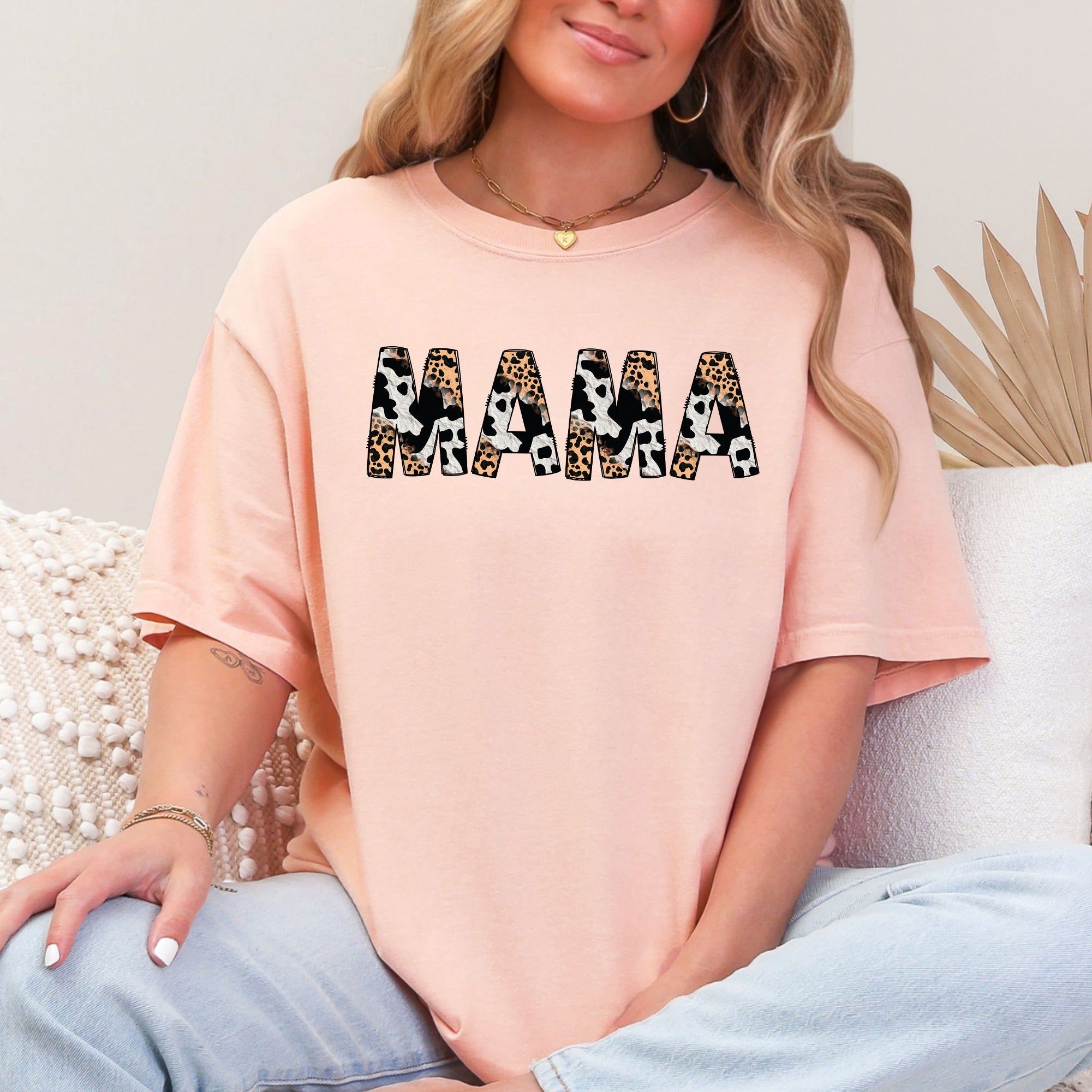 Mama Leopard Cow Print Classic Animal Mother's Day Limited Edition Collection Comfort Colors Tee