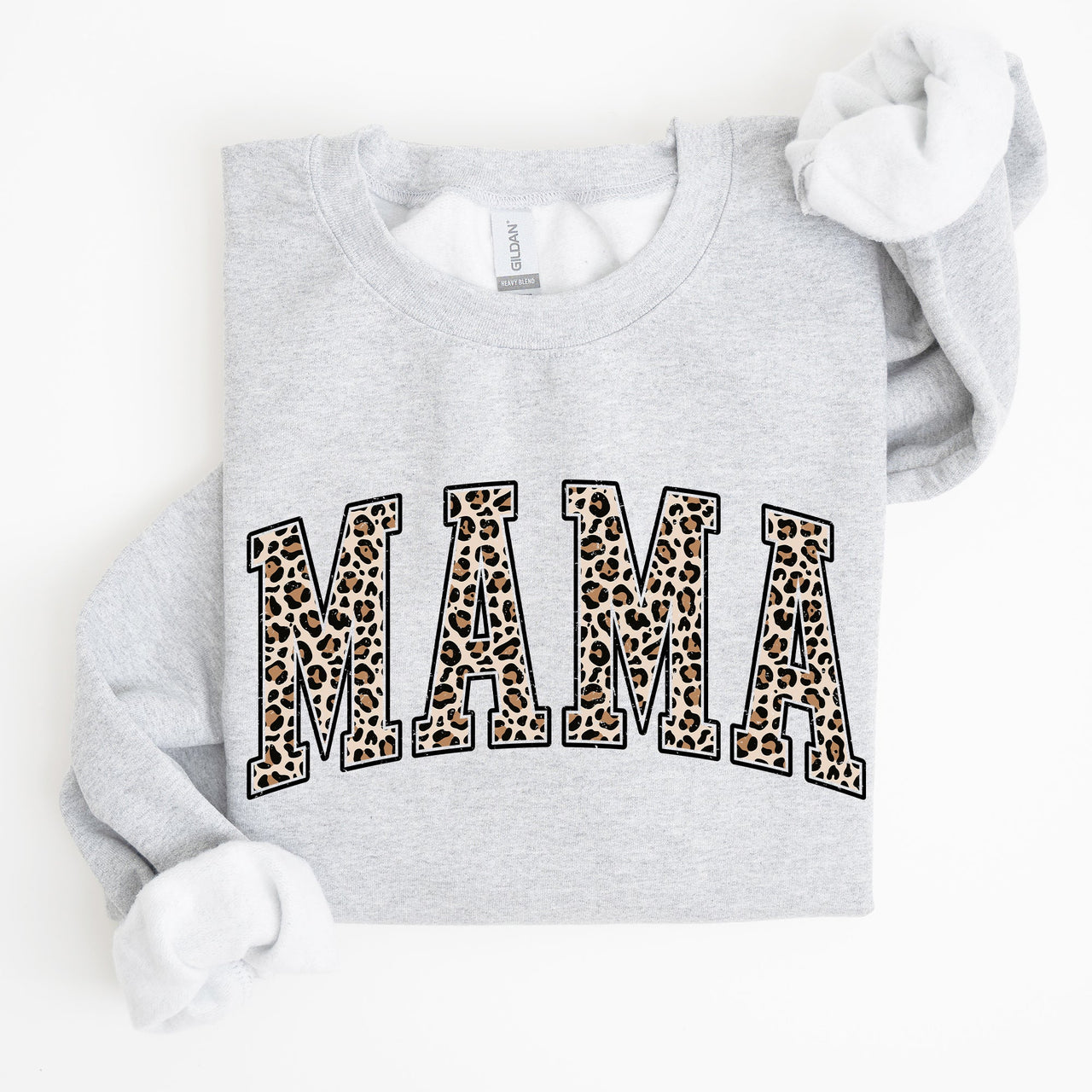 Mama Leopard Print Cozy Fleece Sweatshirt With Soft Plush Interior For Everyday Comfort