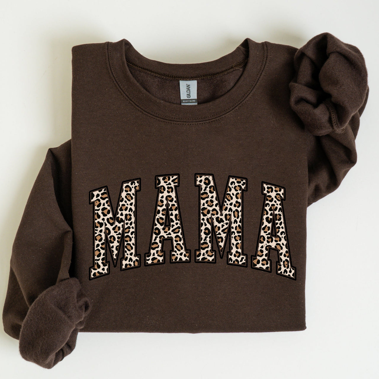 Mama Leopard Print Cozy Fleece Sweatshirt With Soft Plush Interior For Everyday Comfort