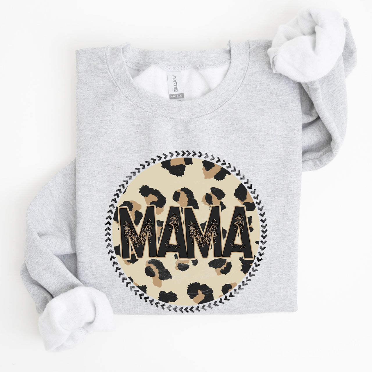 Mama Leopard Print Circle Western Cowboy Spirit Collection For The Modern Western Mama Sweatshirt