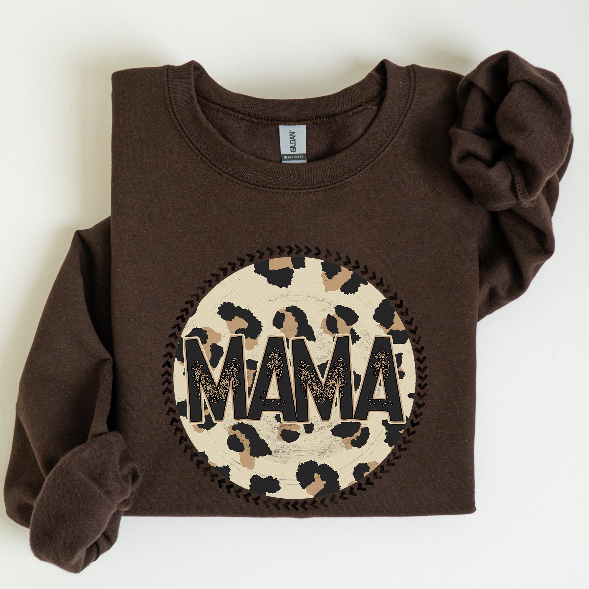Mama Leopard Print Circle Western Cowboy Spirit Collection For The Modern Western Mama Sweatshirt