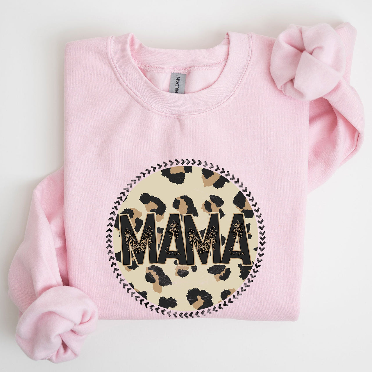 Mama Leopard Print Circle Western Cowboy Spirit Collection For The Modern Western Mama Sweatshirt