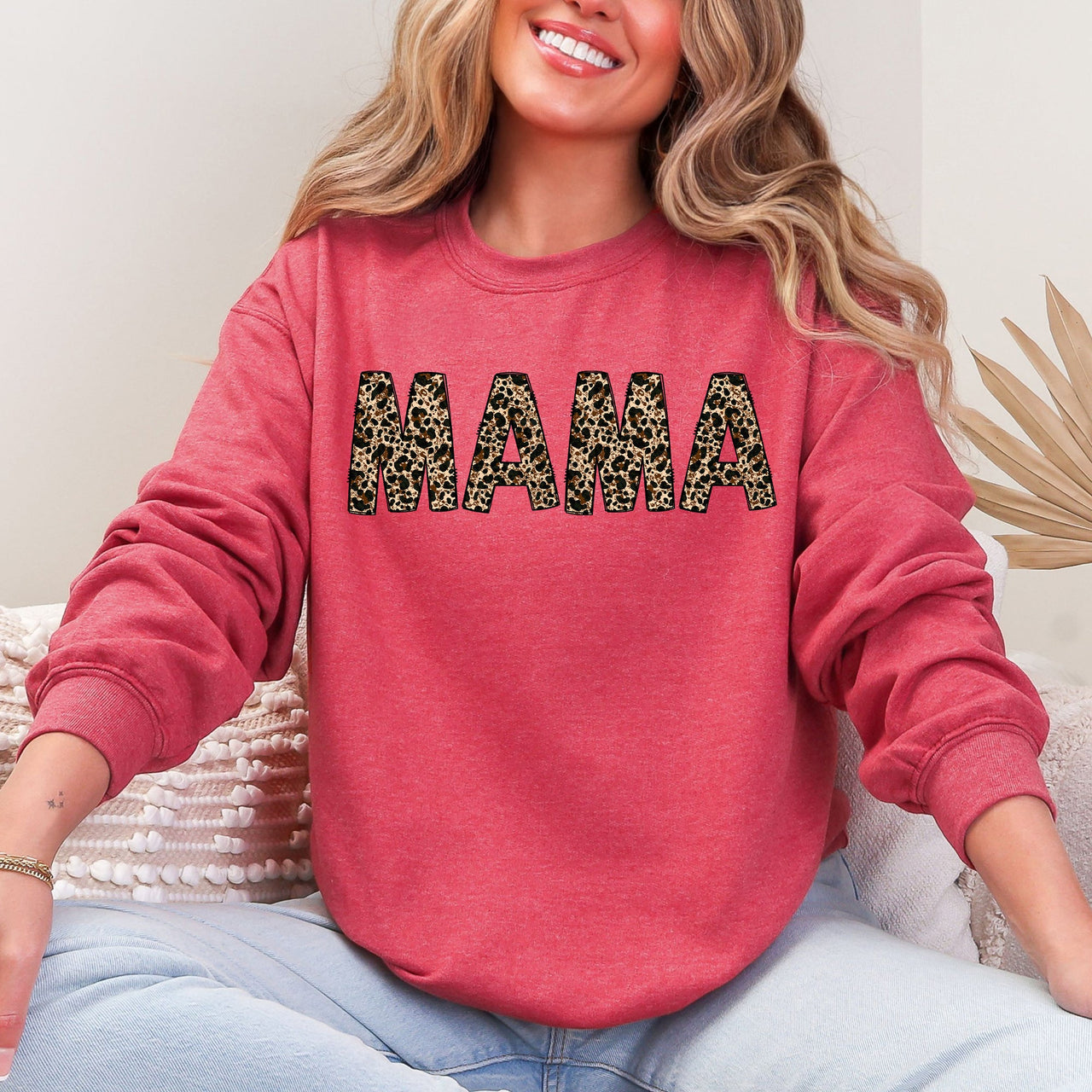Mama Leopard Print Classic Animal Print Statement For Mother's Day Celebration Edition Sweatshirt