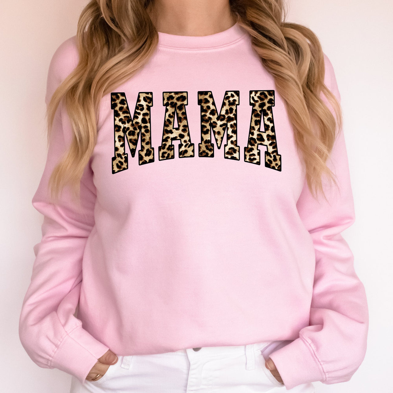 Mama Leopard Print Retro Animal Print Mother's Day Sweatshirt For Everyday Stylish Moms