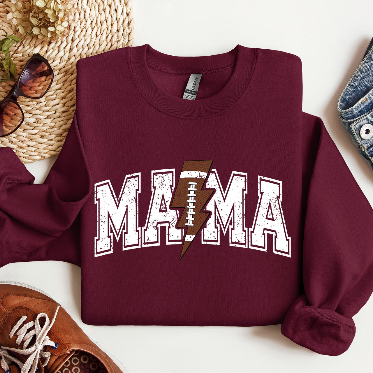 Mama Lightning Bolt Football Game Day Tailgate Party Fan Favorite Team Spirit Sweatshirt