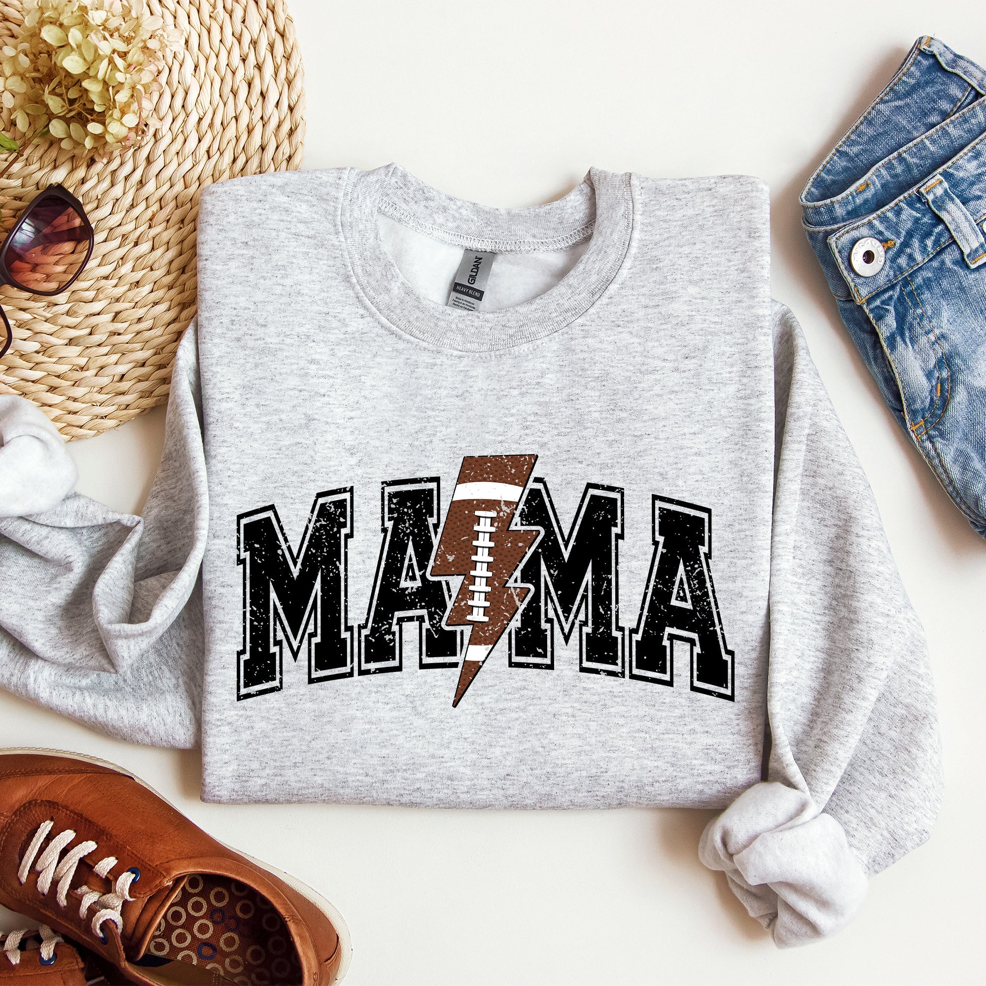 Mama Lightning Bolt Football Game Day Tailgate Party Fan Favorite Team Spirit Sweatshirt