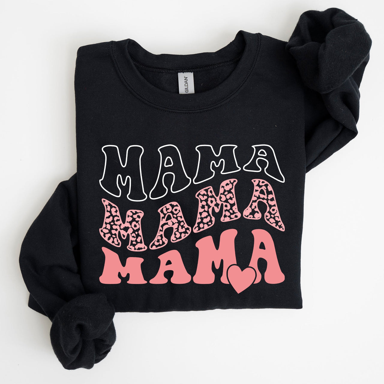 Mama Leopard Heart Mom Mother's Day Gift Cozy Warm Premium Fleece Edition Sweatshirt