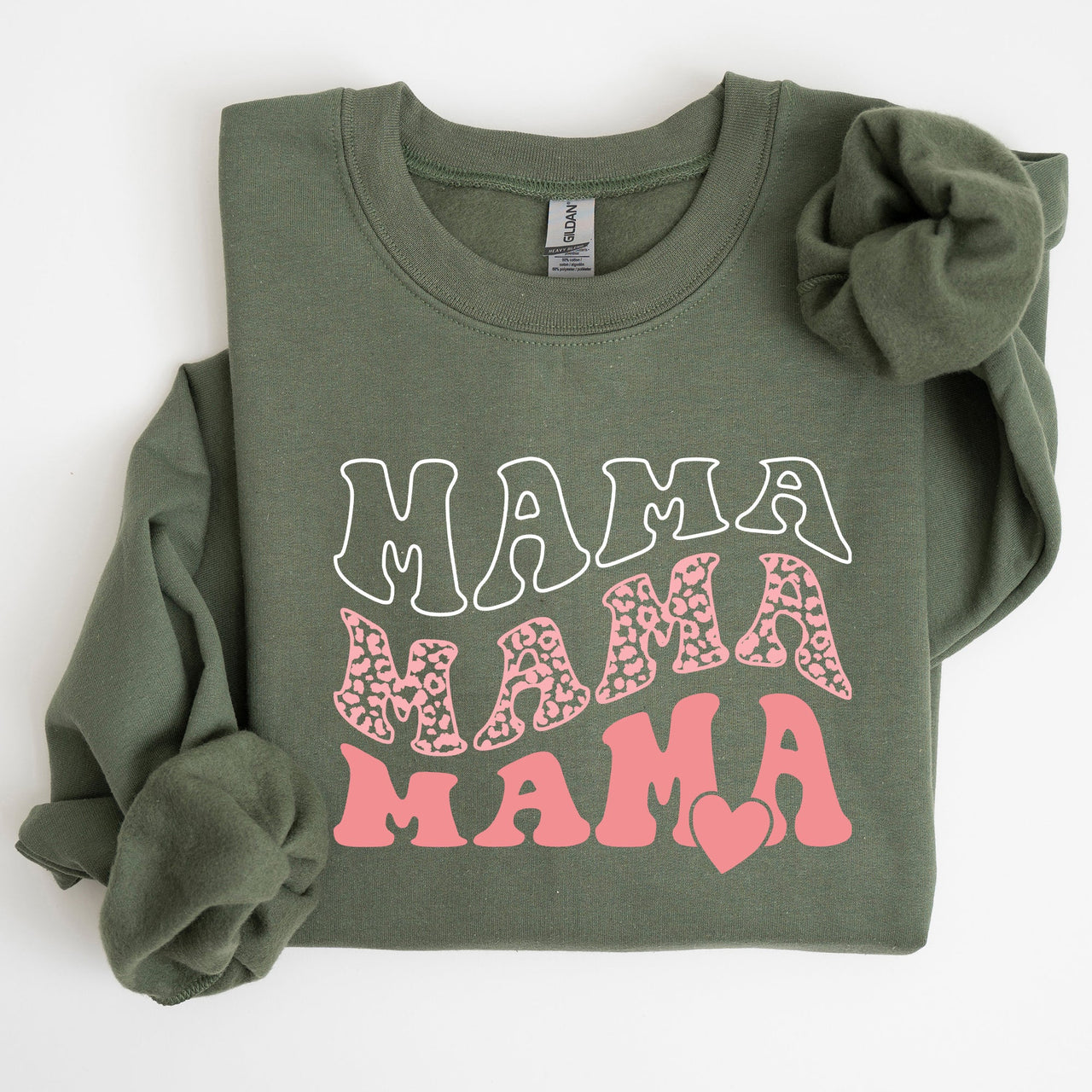 Mama Leopard Heart Mom Mother's Day Gift Cozy Warm Premium Fleece Edition Sweatshirt