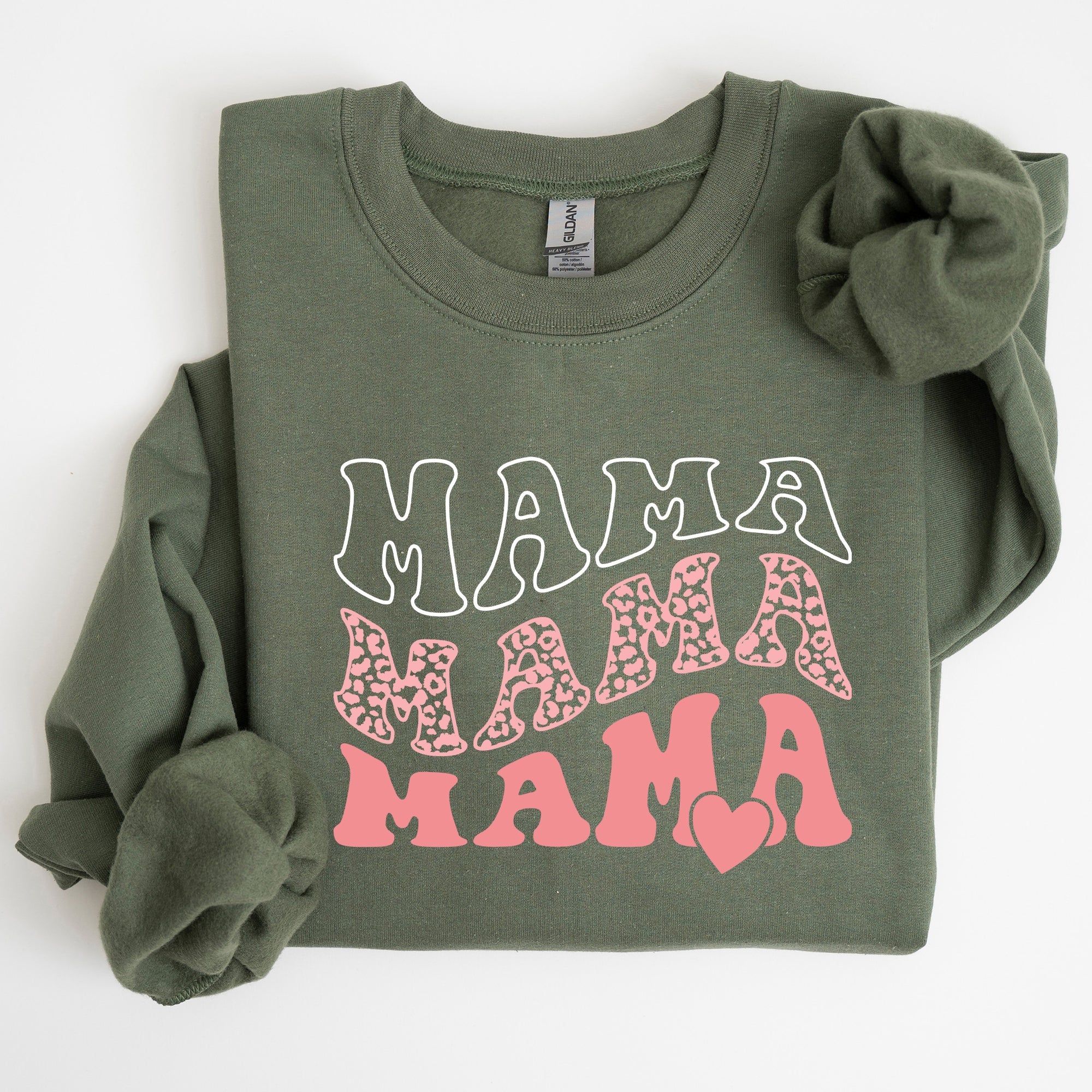 Mama Leopard Heart Mom Mother's Day Gift Cozy Warm Premium Fleece Edition Sweatshirt