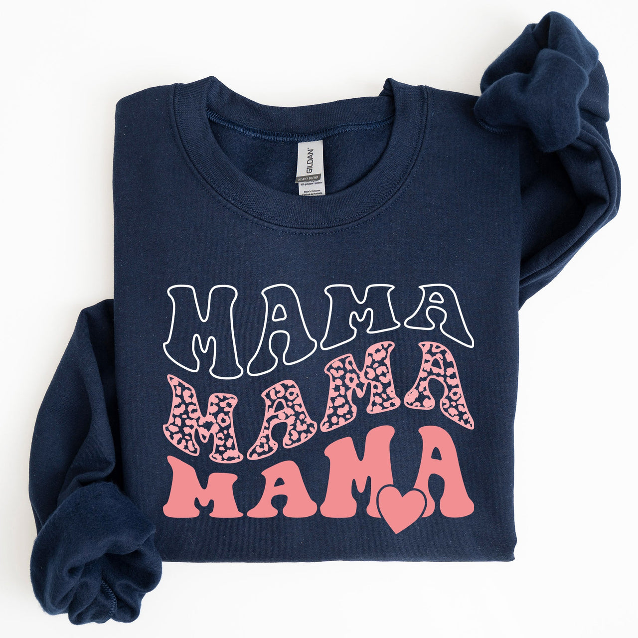 Mama Leopard Heart Mom Mother's Day Gift Cozy Warm Premium Fleece Edition Sweatshirt