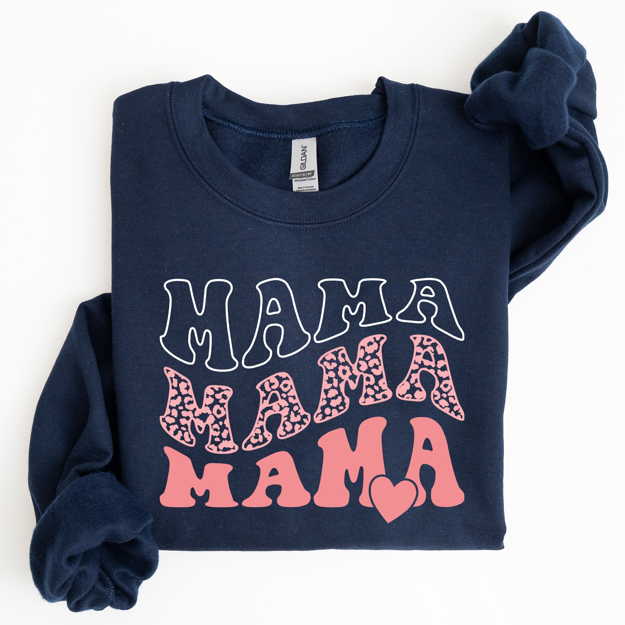 Mama Leopard Heart Mom Mother's Day Gift Cozy Warm Premium Fleece Edition Sweatshirt