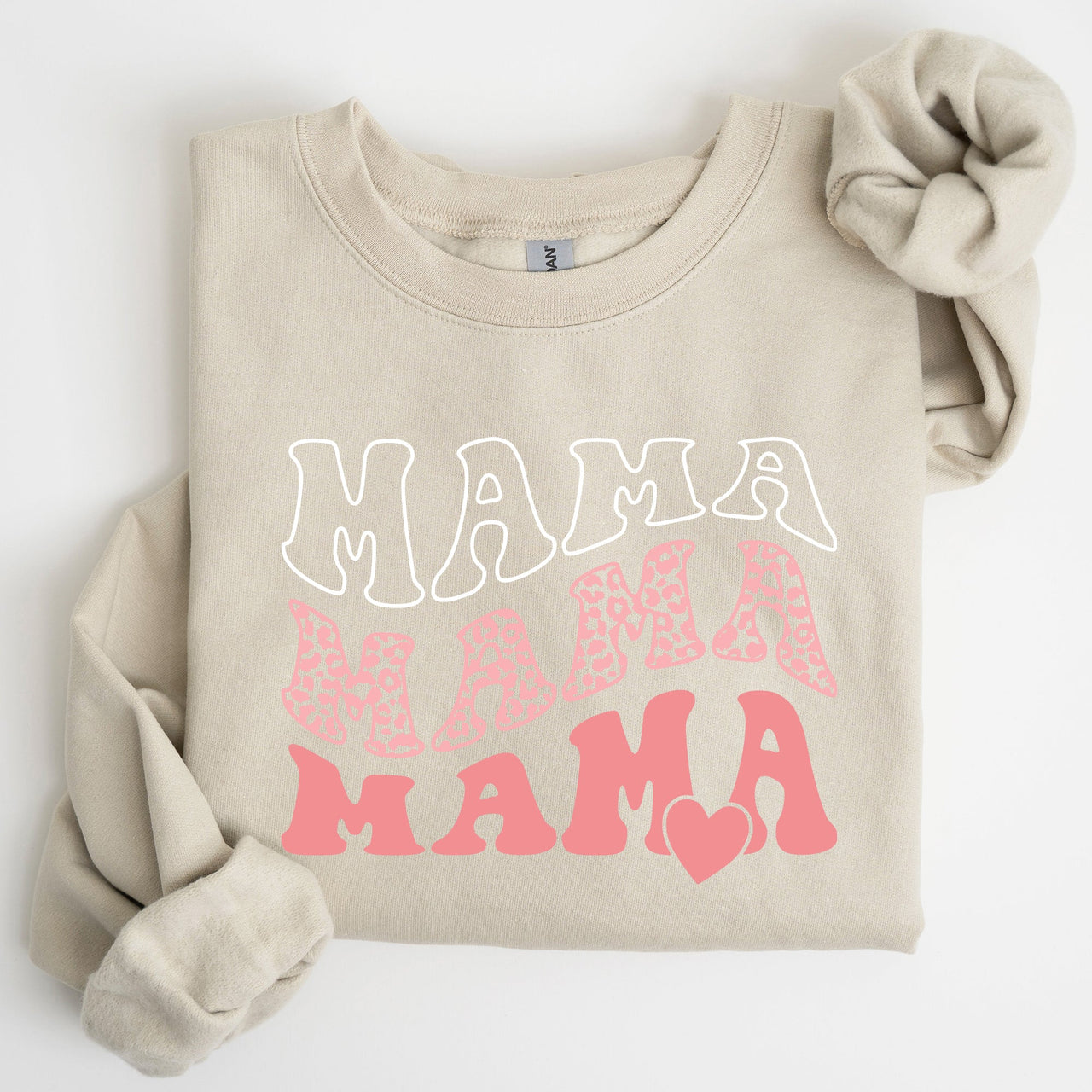 Mama Leopard Heart Mom Mother's Day Gift Cozy Warm Premium Fleece Edition Sweatshirt