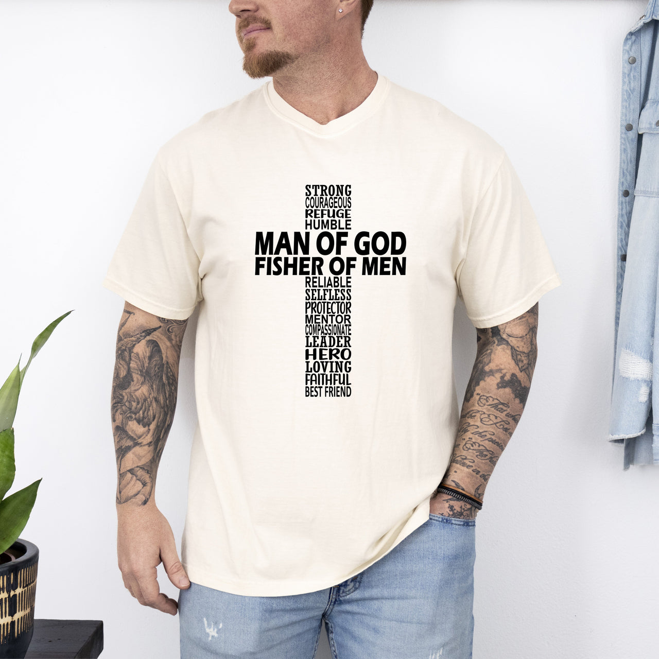 Man Of God, Fisher Of Men, Gospel, Jesus, Christian Faith Graphic Comfort Colors Tee
