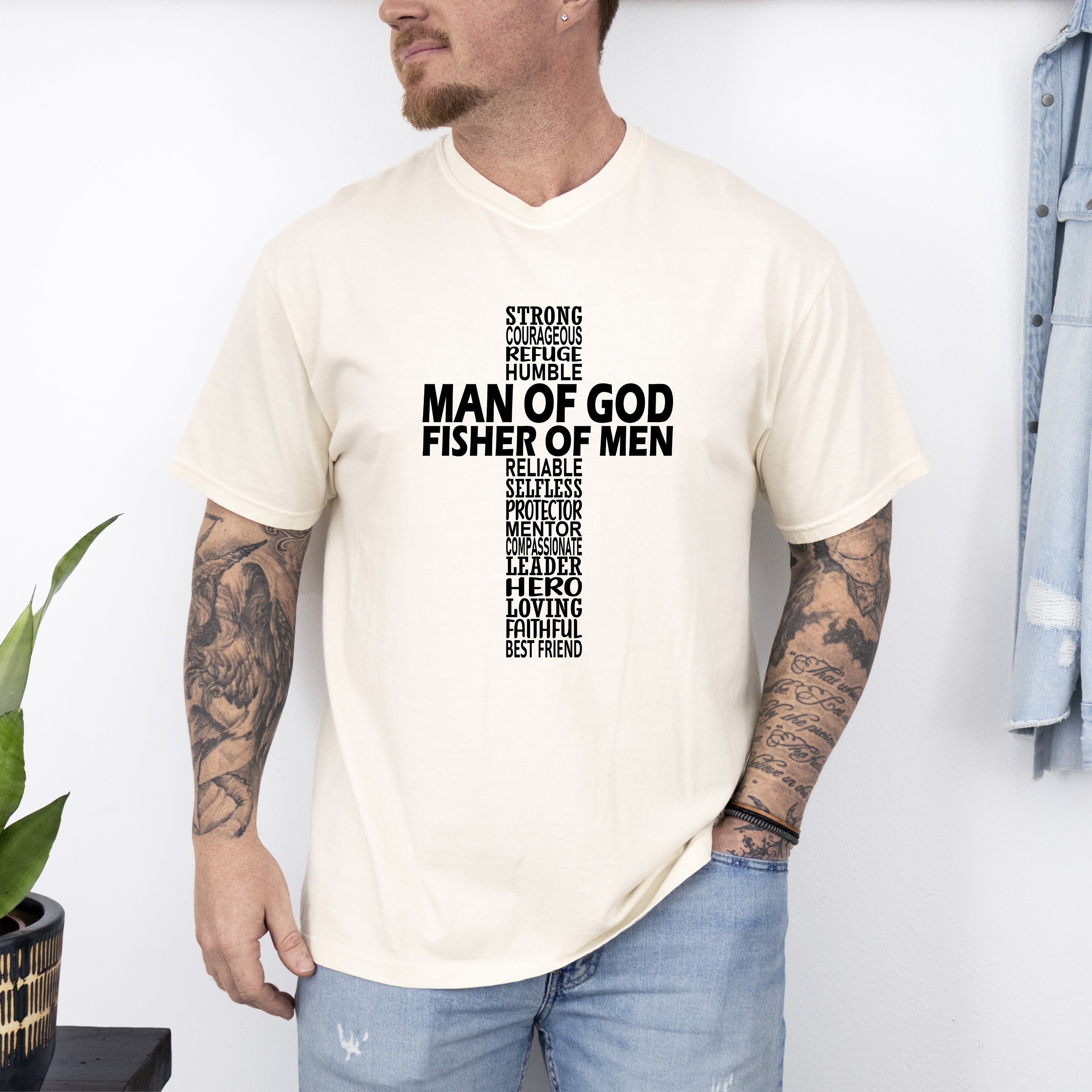Man Of God, Fisher Of Men, Gospel, Jesus, Christian Faith Graphic Comfort Colors Tee