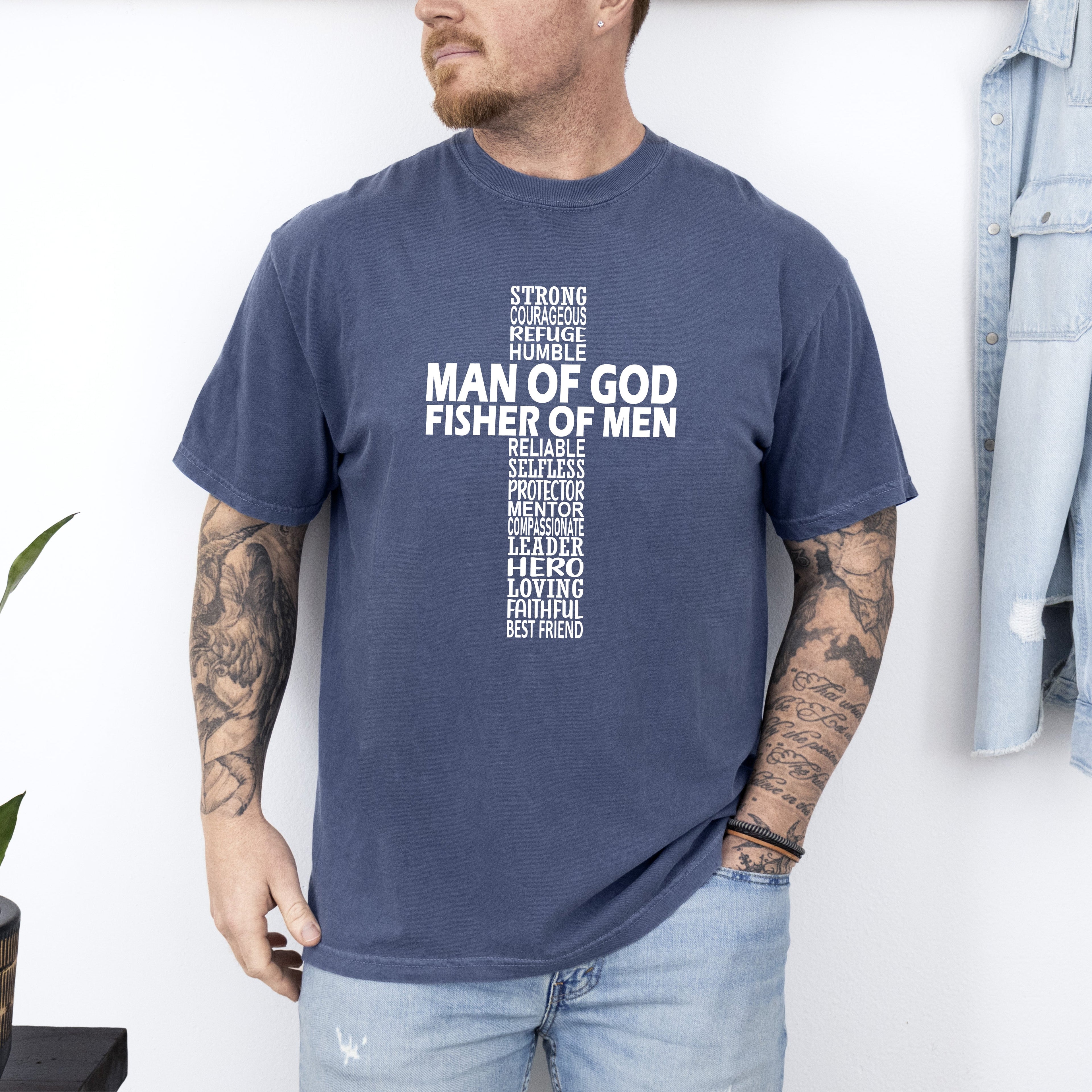 Man Of God, Fisher Of Men, Gospel, Jesus, Christian Faith Graphic Comfort Colors Tee