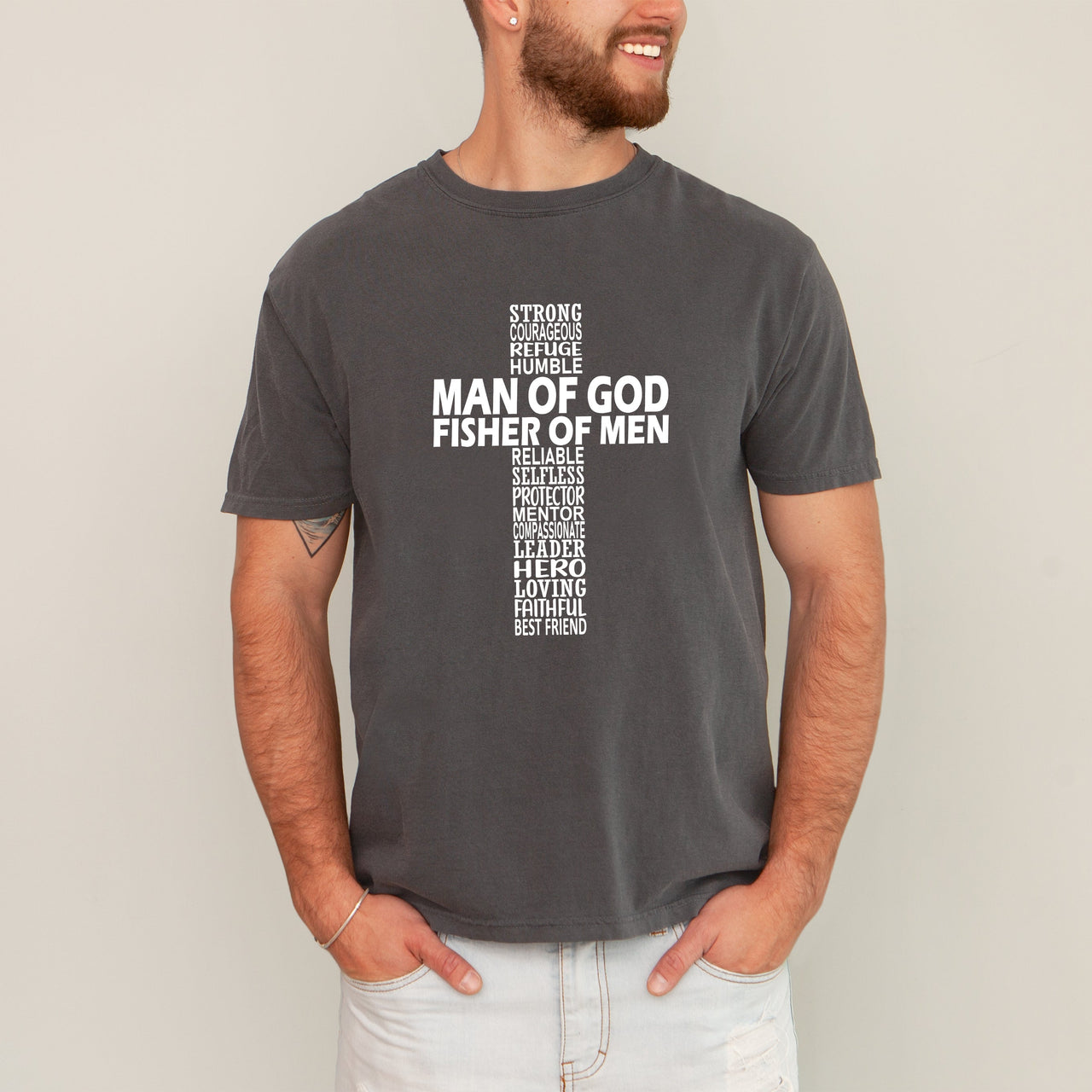 Man Of God, Fisher Of Men, Gospel, Jesus, Christian Faith Graphic Comfort Colors Tee