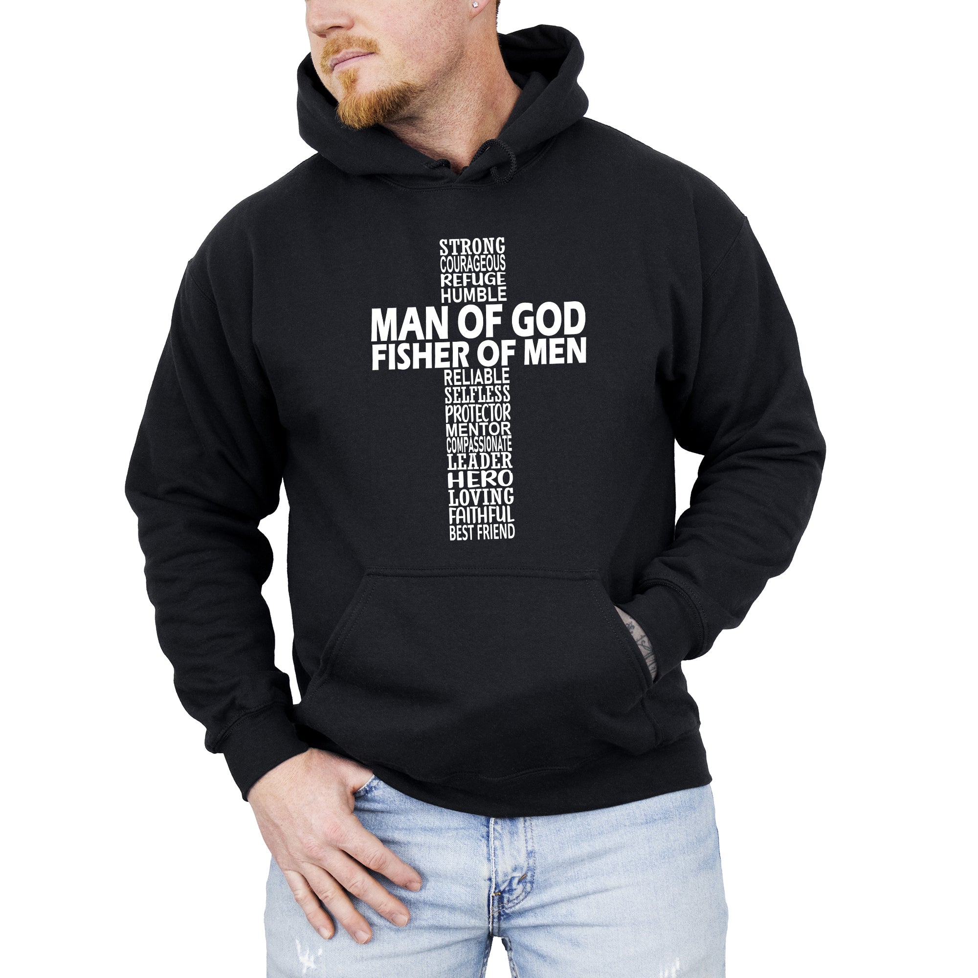 Man Of God Fisher Of Men Gospel Jesus Christian Faith Hoodie With Bold Statement