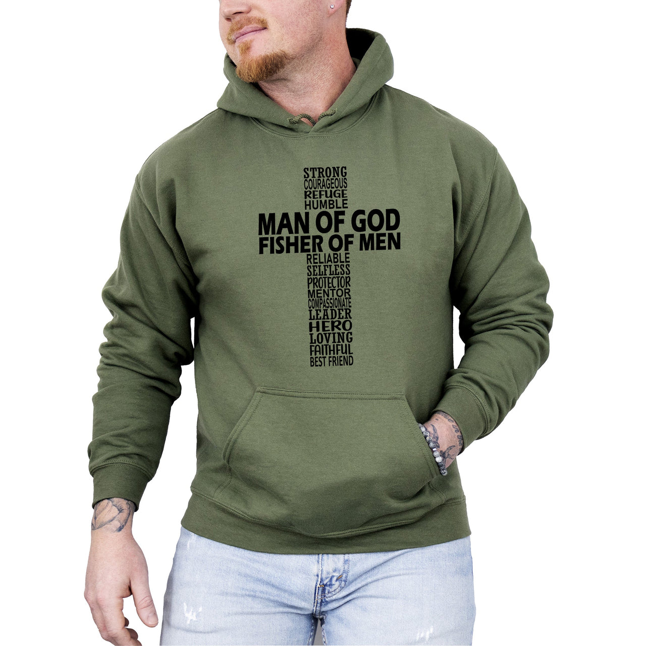 Man Of God Fisher Of Men Gospel Jesus Christian Faith Hoodie With Bold Statement