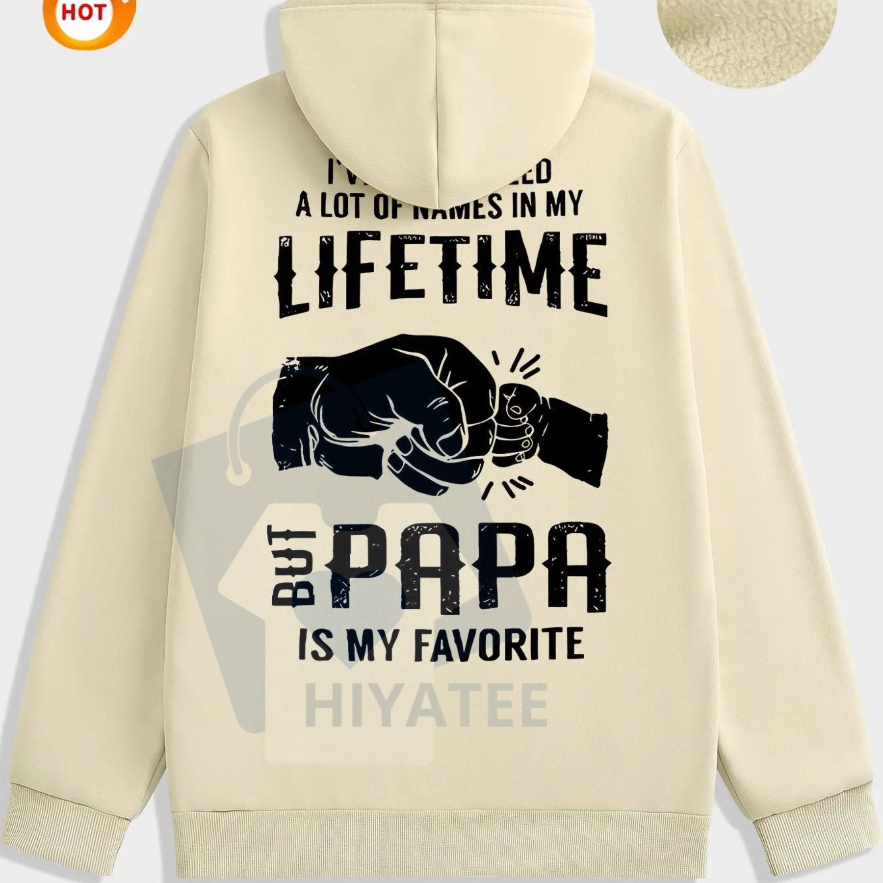 Men's Letter & Hand Print Drawstring Hoodie