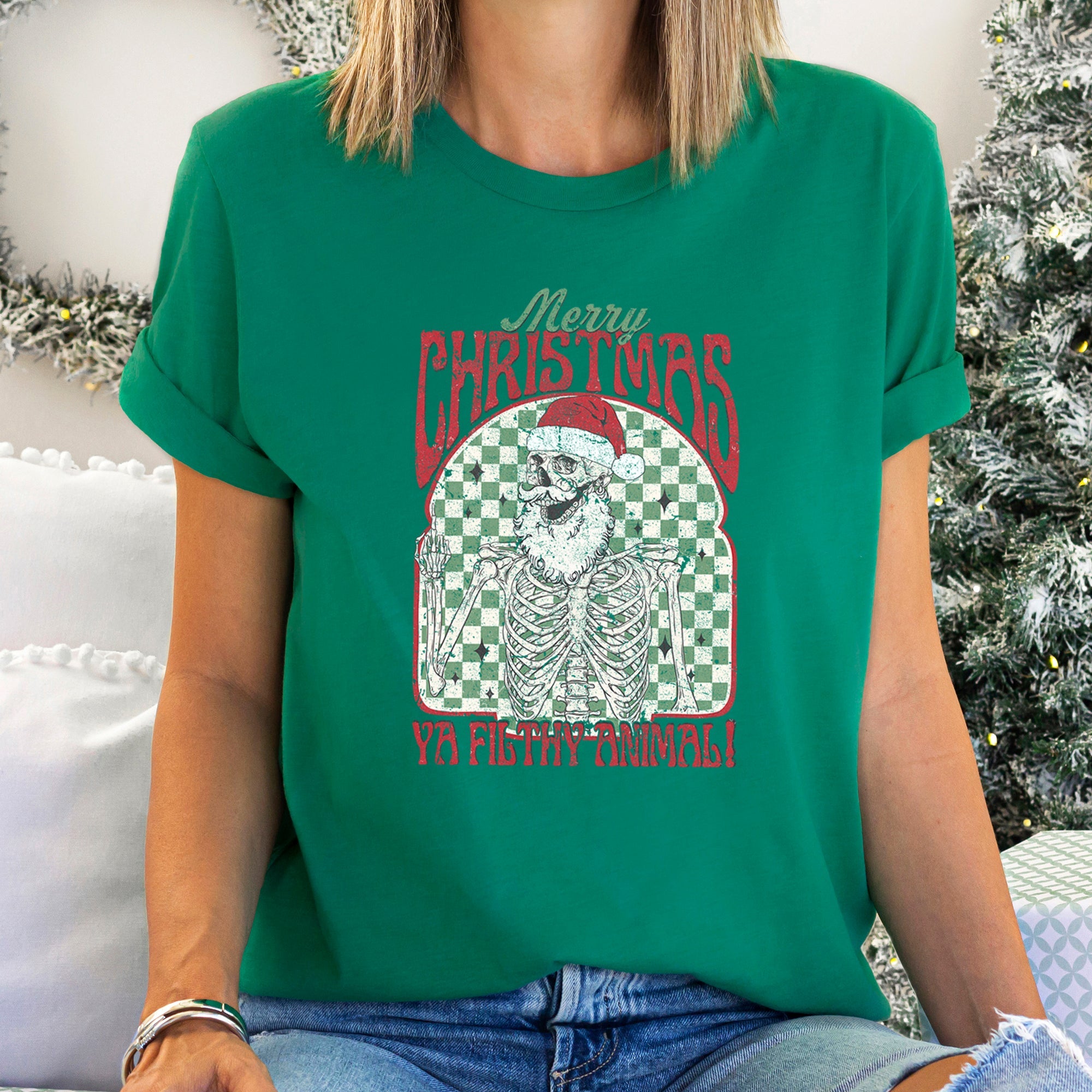 Merry Christmas Ya Filthy Animal Home Alone Santa Retro Style Classic Graphic Tee