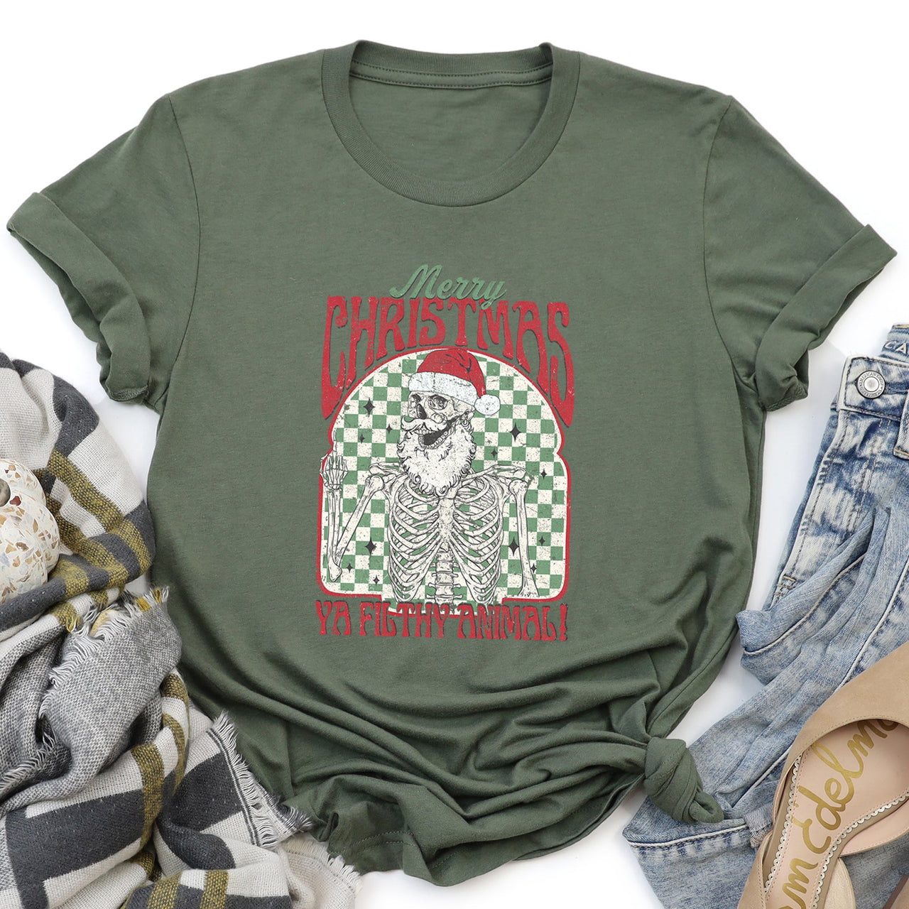 Merry Christmas Ya Filthy Animal Home Alone Santa Retro Style Classic Graphic Tee