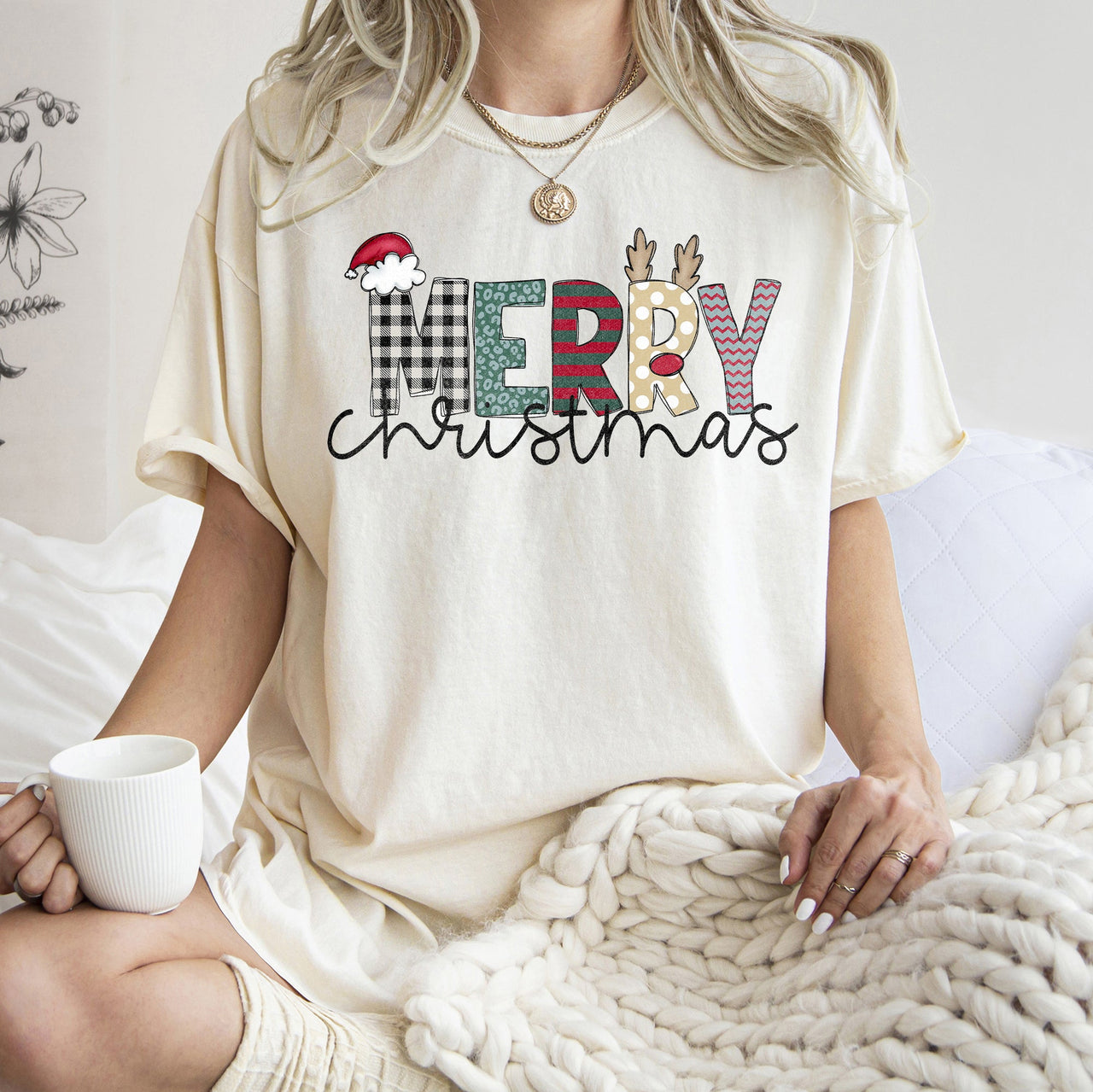 Merry Christmas Santa Claus Festive Holiday Greeting For Seasonal Gatherings And Family Photos Comfort Colors Tee