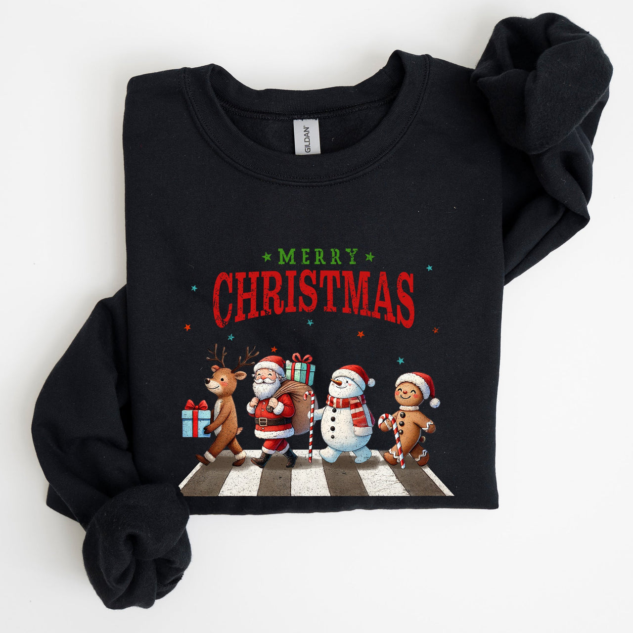Merry Christmas Reindeer Santa Snowman Gingerbread Winter Xmas Holiday Edition Sweatshirt