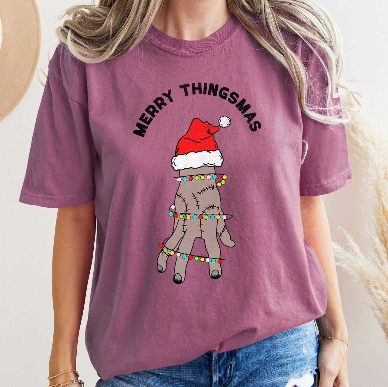 Merry Thingsmas Christmas Wednesday Spooky Zombie Holiday Haunt Comfort Colors Tee