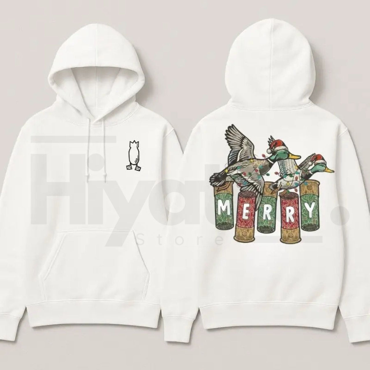Merry Duck Hoodie – Christmas Waterfowl Graphic Pullover