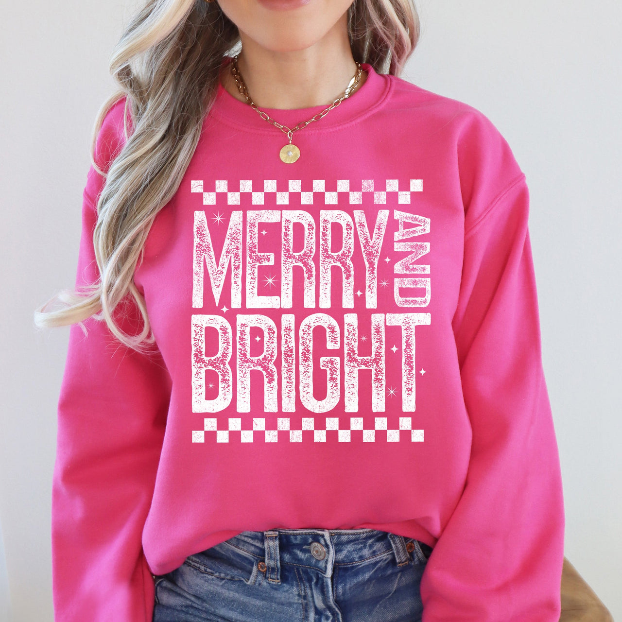 Meowy Christmas Merry And Bright Retro Vintage Festive Cozy Warm Winter Holiday Graphic Sweatshirt
