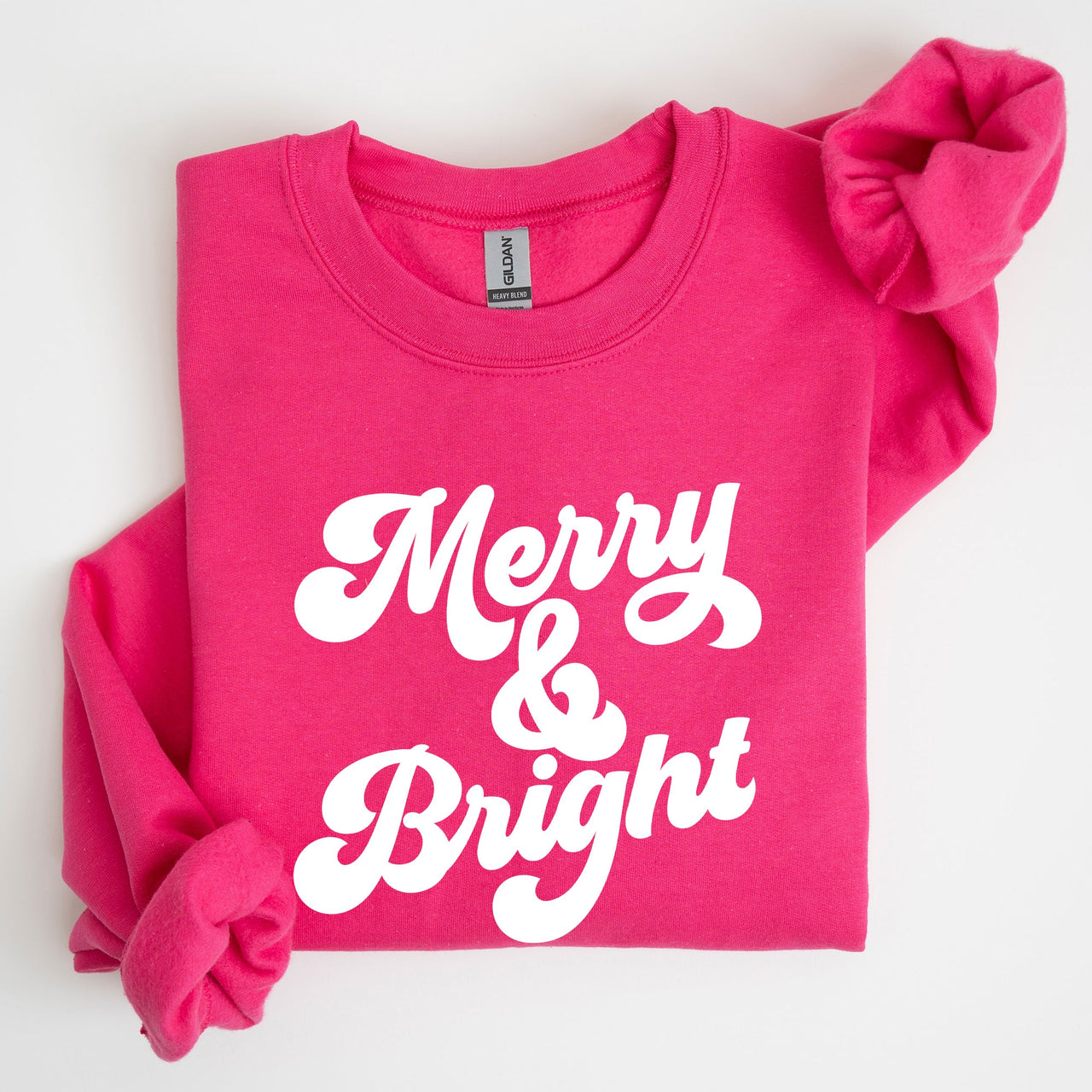 Merry And Bright Classic Christmas Winter Santa Xmas Cozy Fleece Lined Sweatshirt
