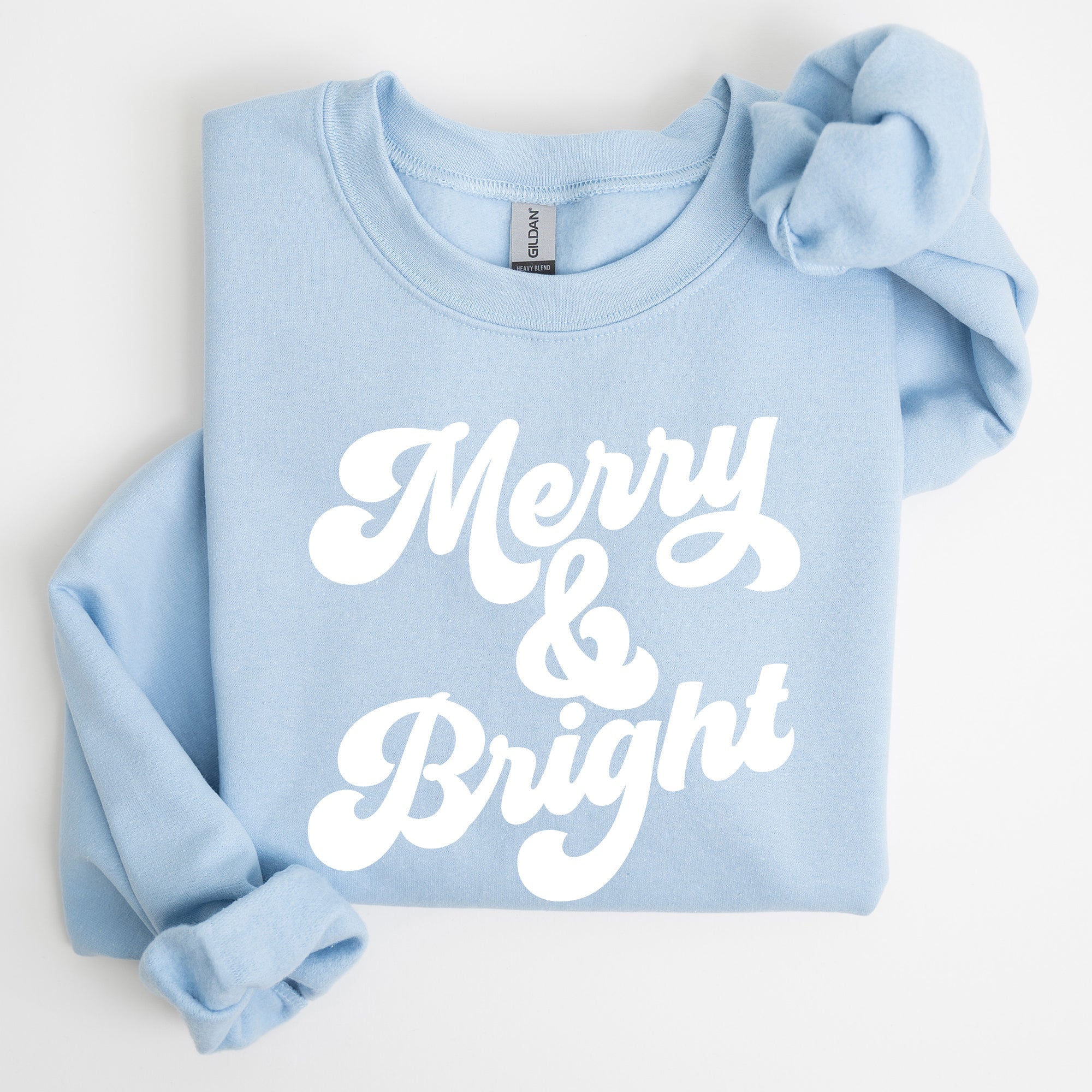 Merry And Bright Classic Christmas Winter Santa Xmas Cozy Fleece Lined Sweatshirt