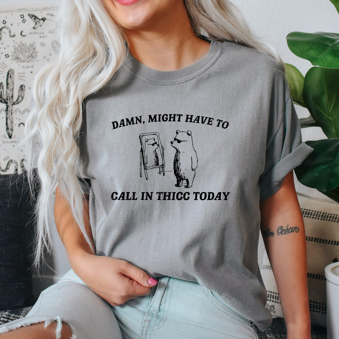 Might Have To Call In Thicc Today Meme Edition Bold Text Limited Comfort Colors Tee