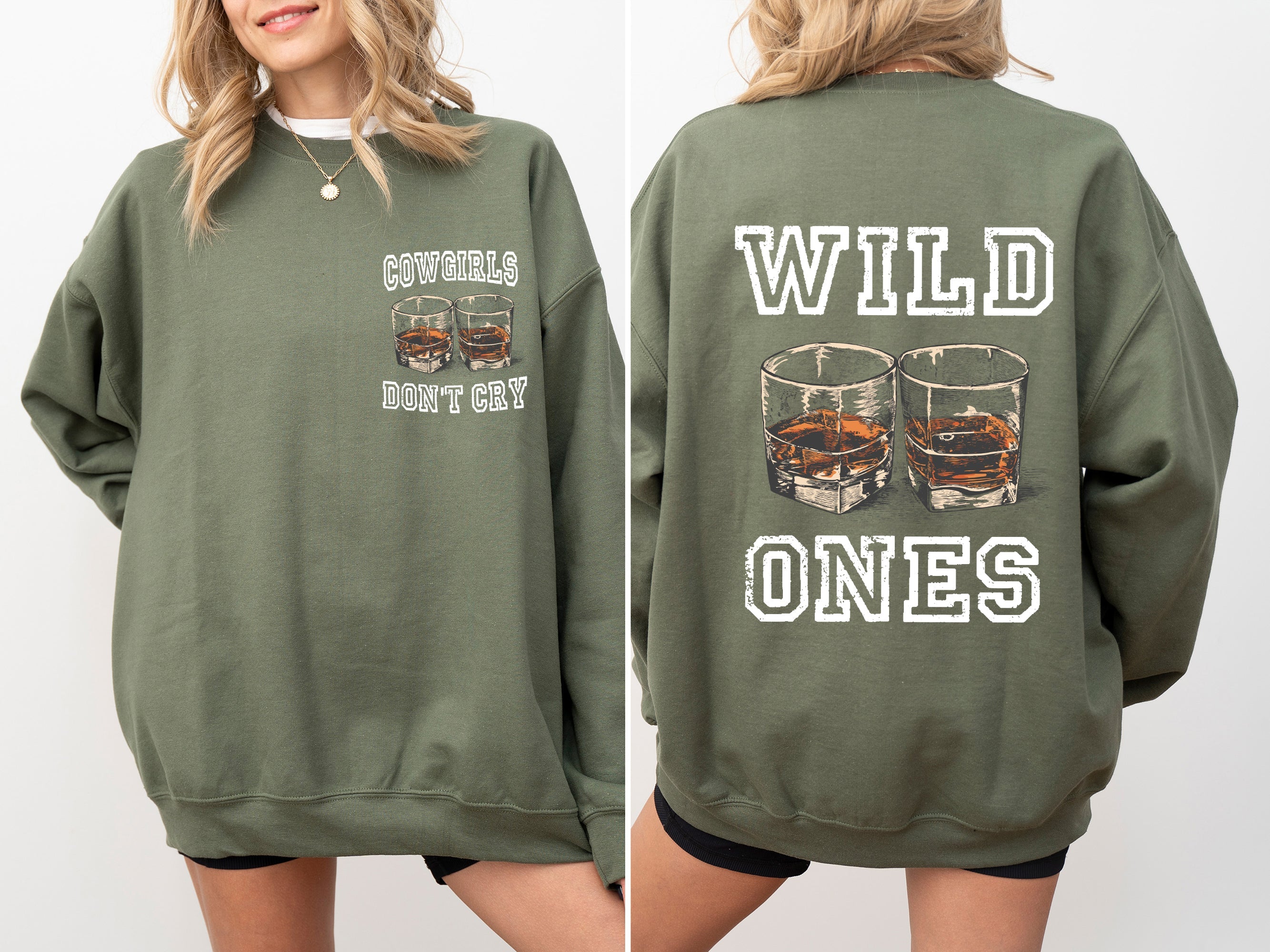 Cowgirl's Don't Cry Wild Ones Whisky Country Music Western Cowgirl Edition Sweatshirt