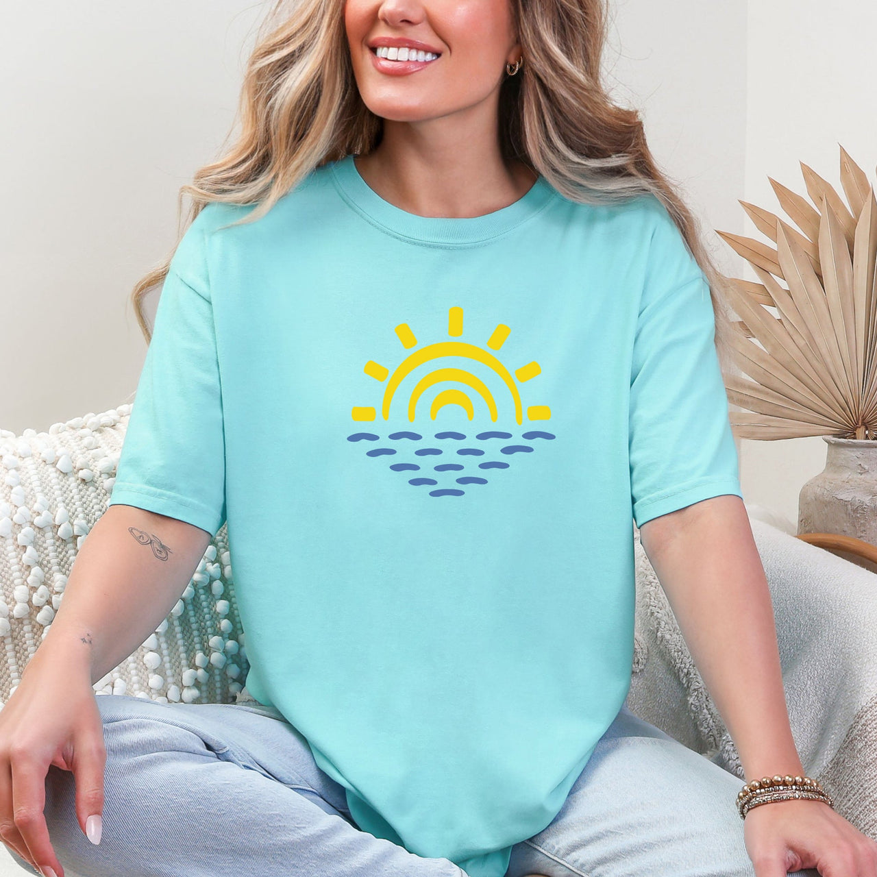 Minimalist Sunset Summer Beach Vibes Edition Premium Soft Cotton Comfort Colors Tee