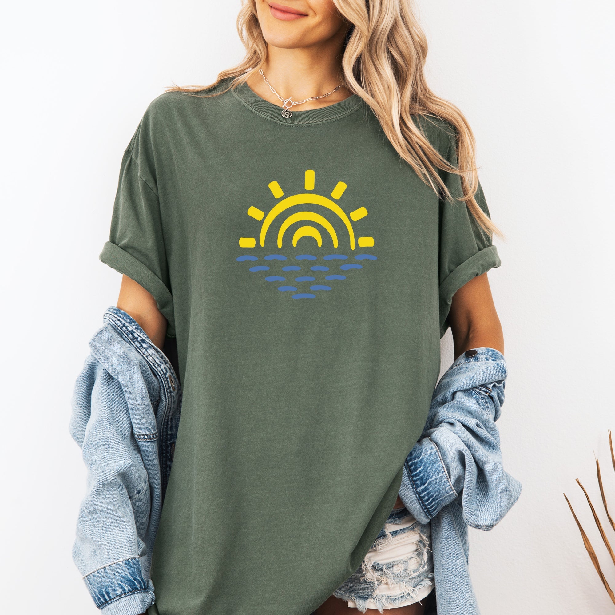 Minimalist Sunset Summer Beach Vibes Edition Premium Soft Cotton Comfort Colors Tee