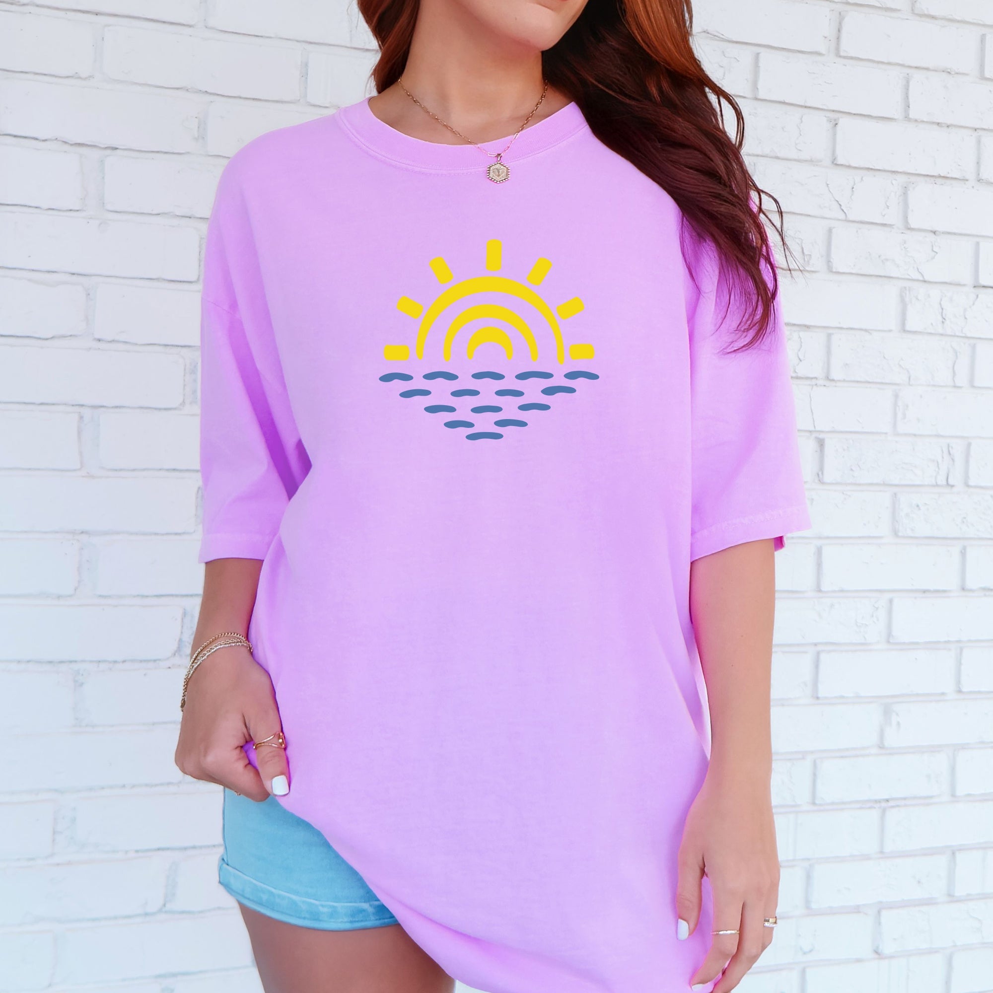 Minimalist Sunset Summer Beach Vibes Edition Premium Soft Cotton Comfort Colors Tee