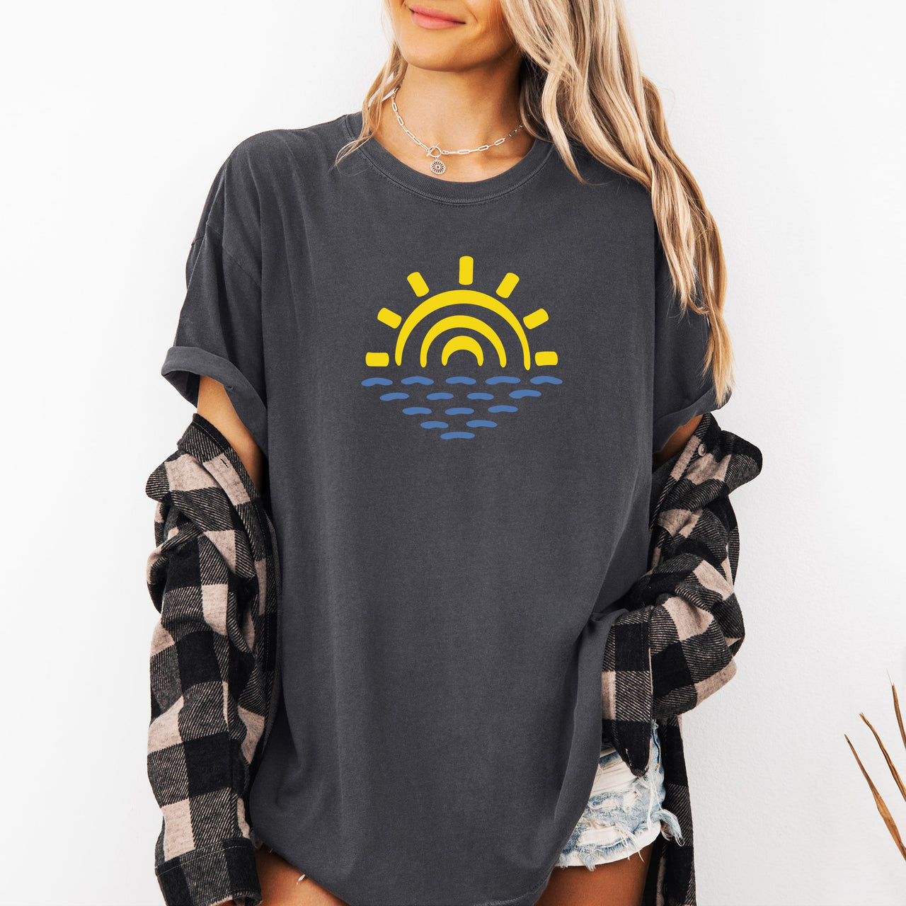 Minimalist Sunset Summer Beach Vibes Edition Premium Soft Cotton Comfort Colors Tee