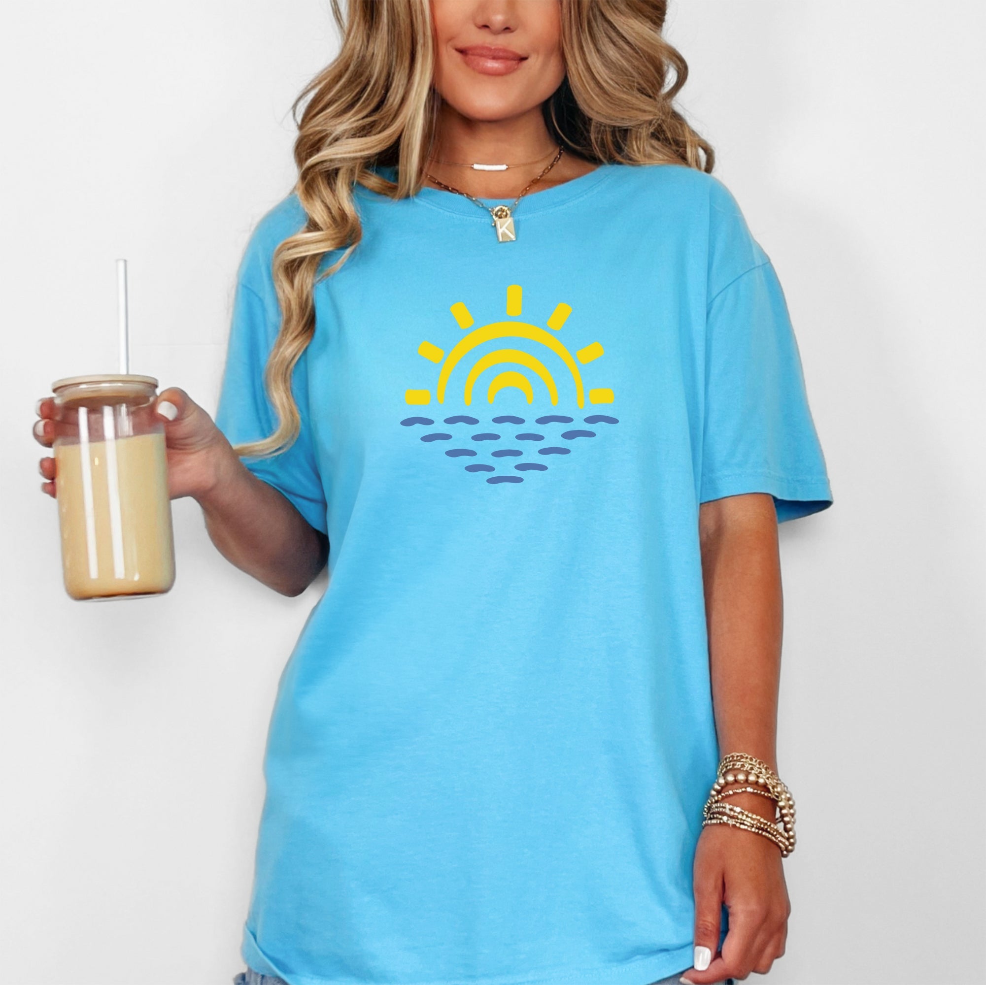 Minimalist Sunset Summer Beach Vibes Edition Premium Soft Cotton Comfort Colors Tee
