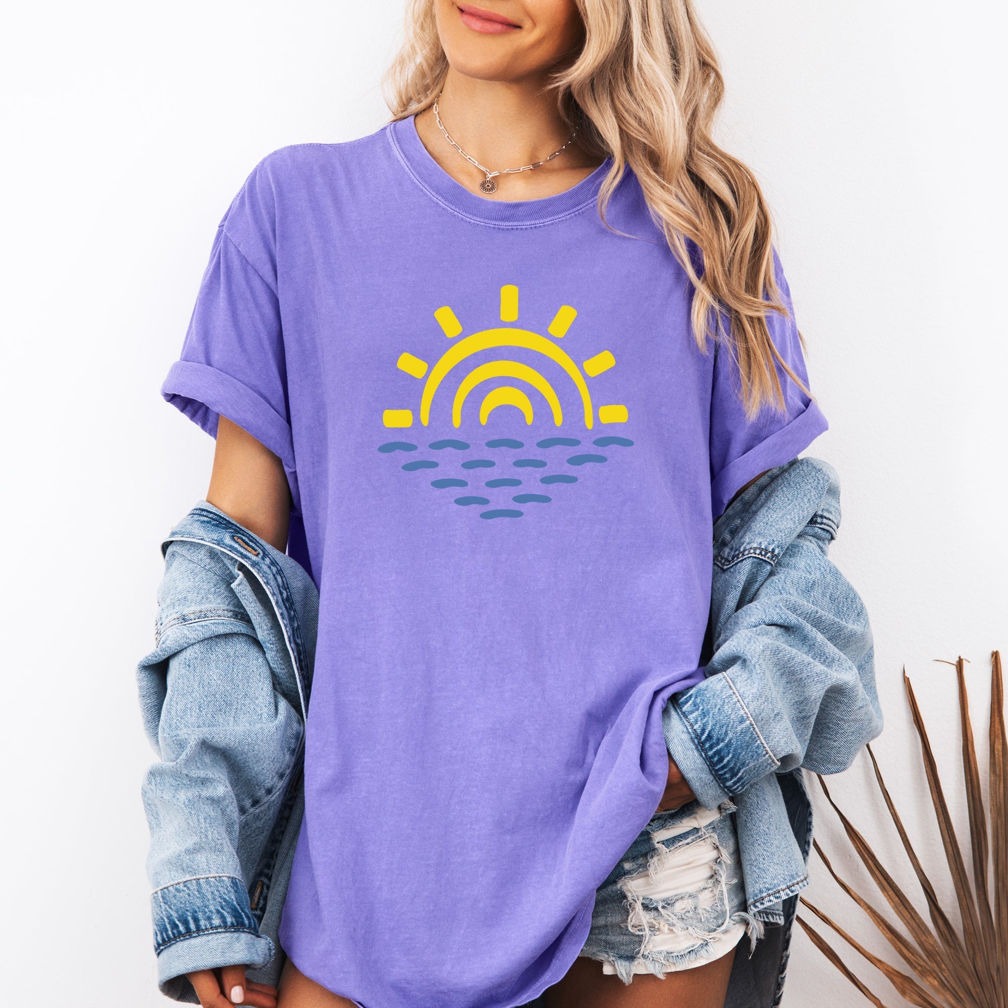 Minimalist Sunset Summer Beach Vibes Edition Premium Soft Cotton Comfort Colors Tee
