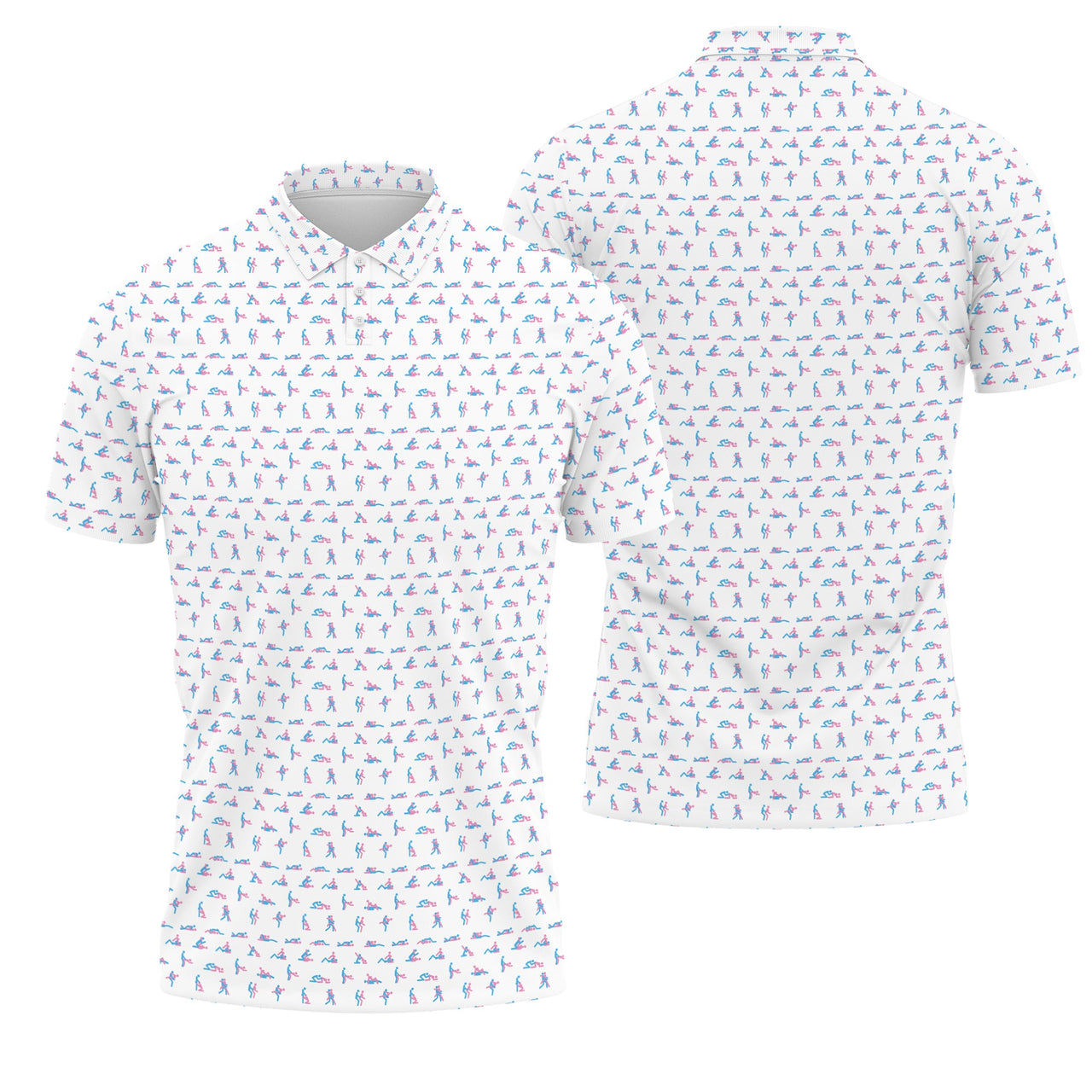 Stick Figure S-e-x Ed Polo Shirt – Funny Golf Polo for Men, Father's Day Gift, Breathable Athletic Menswear